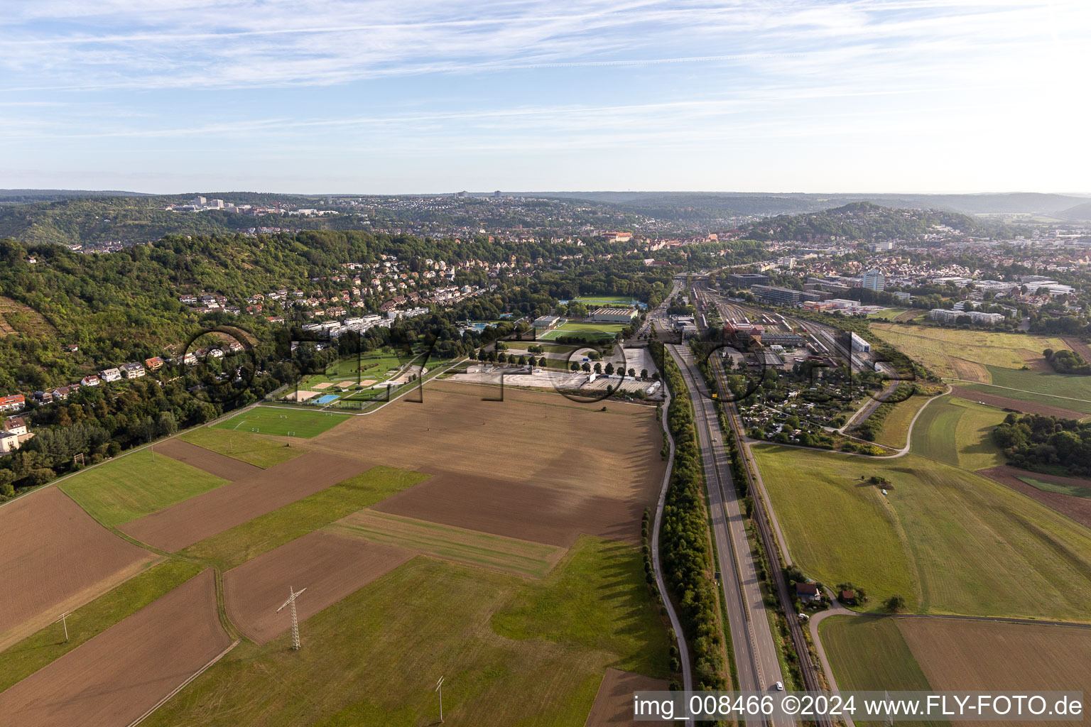 Fairground, outdoor pool in the district Weststadt in Tübingen in the state Baden-Wuerttemberg, Germany