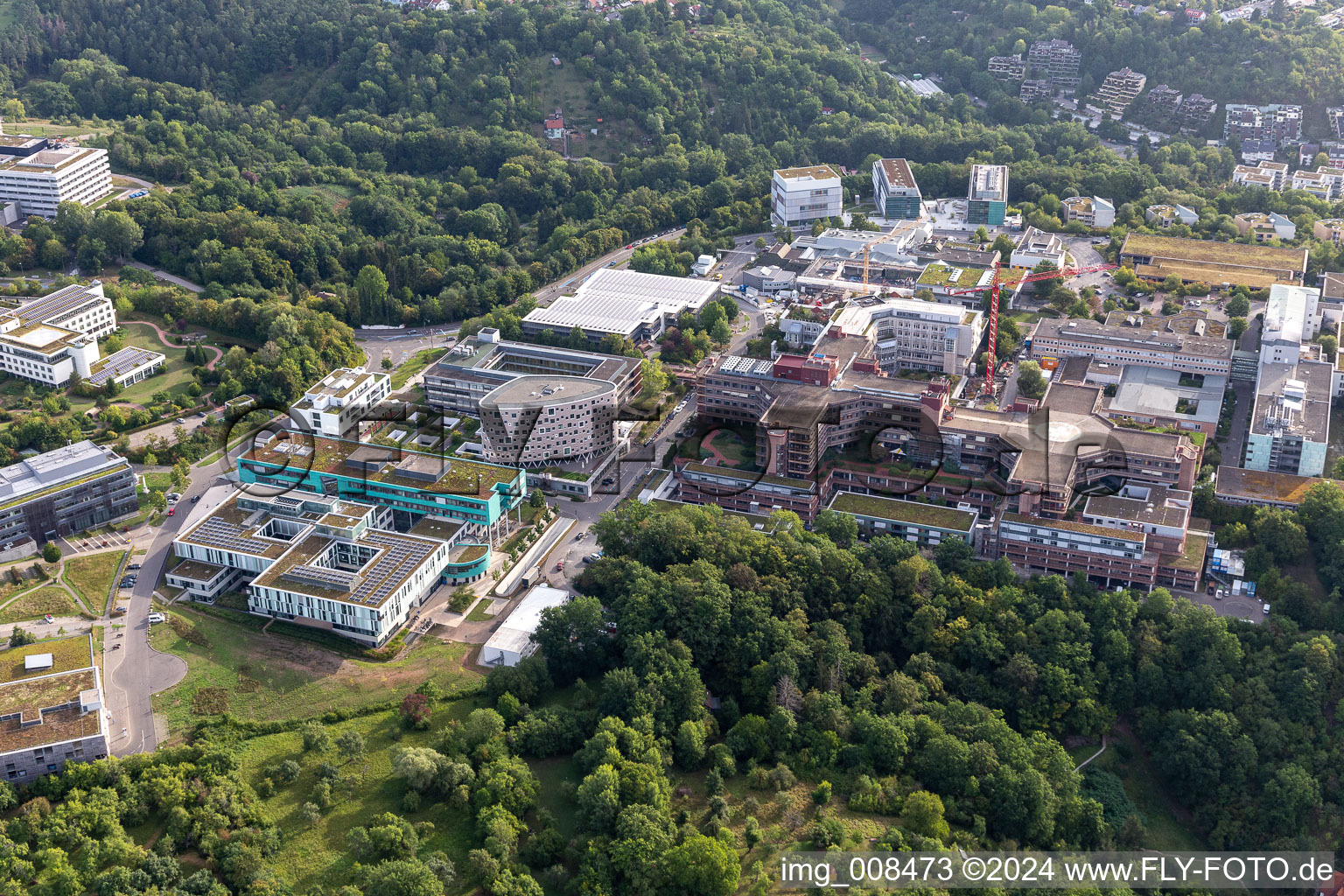 Hospital grounds of the Clinic Medizinische Universitaetsklinik on Schnarrenberg in Tuebingen in the state Baden-Wurttemberg, Germany