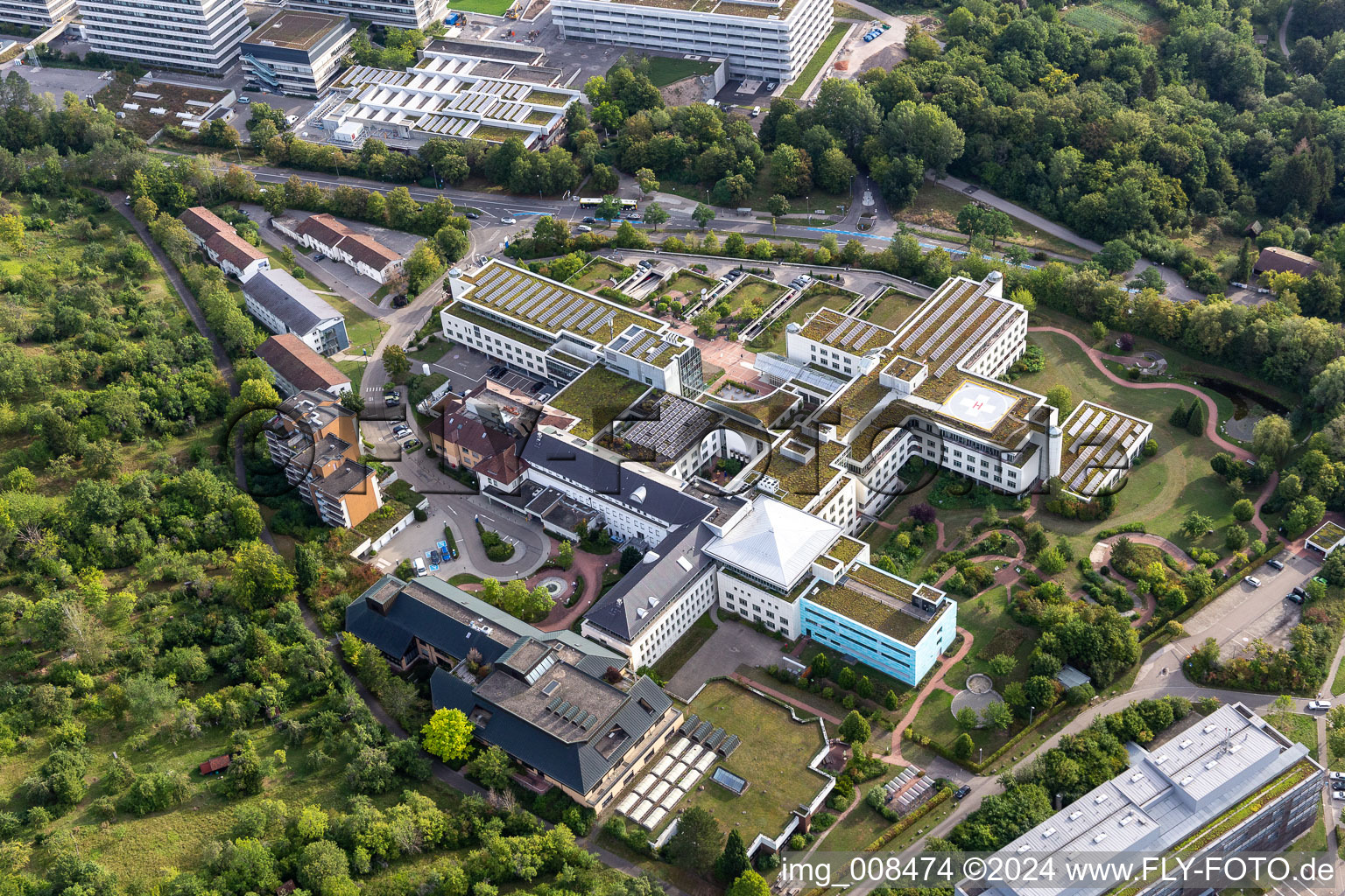 Hospital grounds of the Clinic " BG Klinik Tuebingen " in Tuebingen in the state Baden-Wuerttemberg, Germany