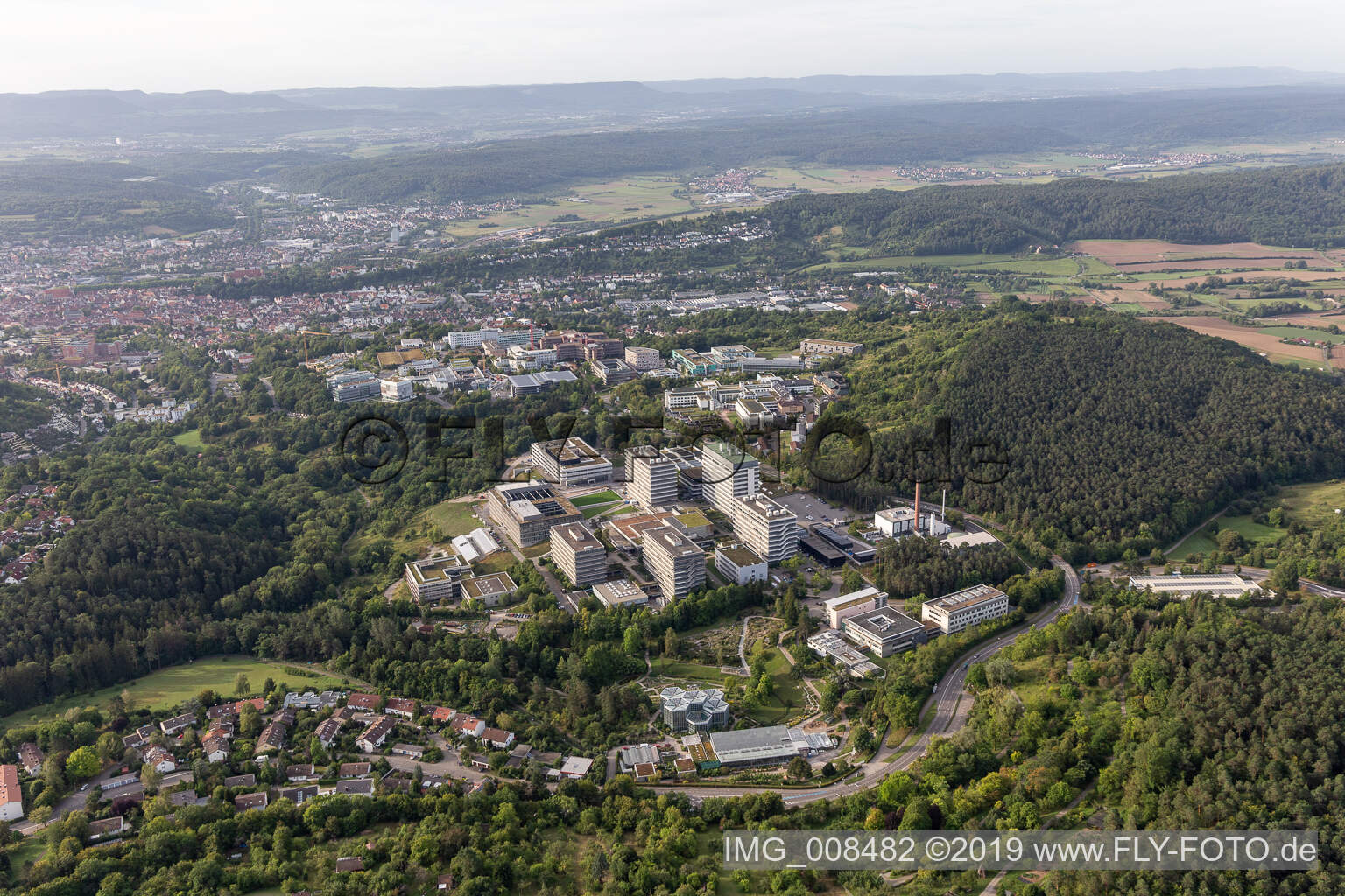 Aerial photograpy of BG Clinic, University and University Hospital Tübingen in Tübingen in the state Baden-Wuerttemberg, Germany