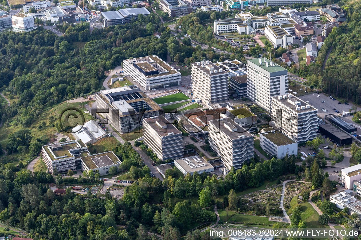 Aerial view of University Tübingen in Tübingen in the state Baden-Wuerttemberg, Germany