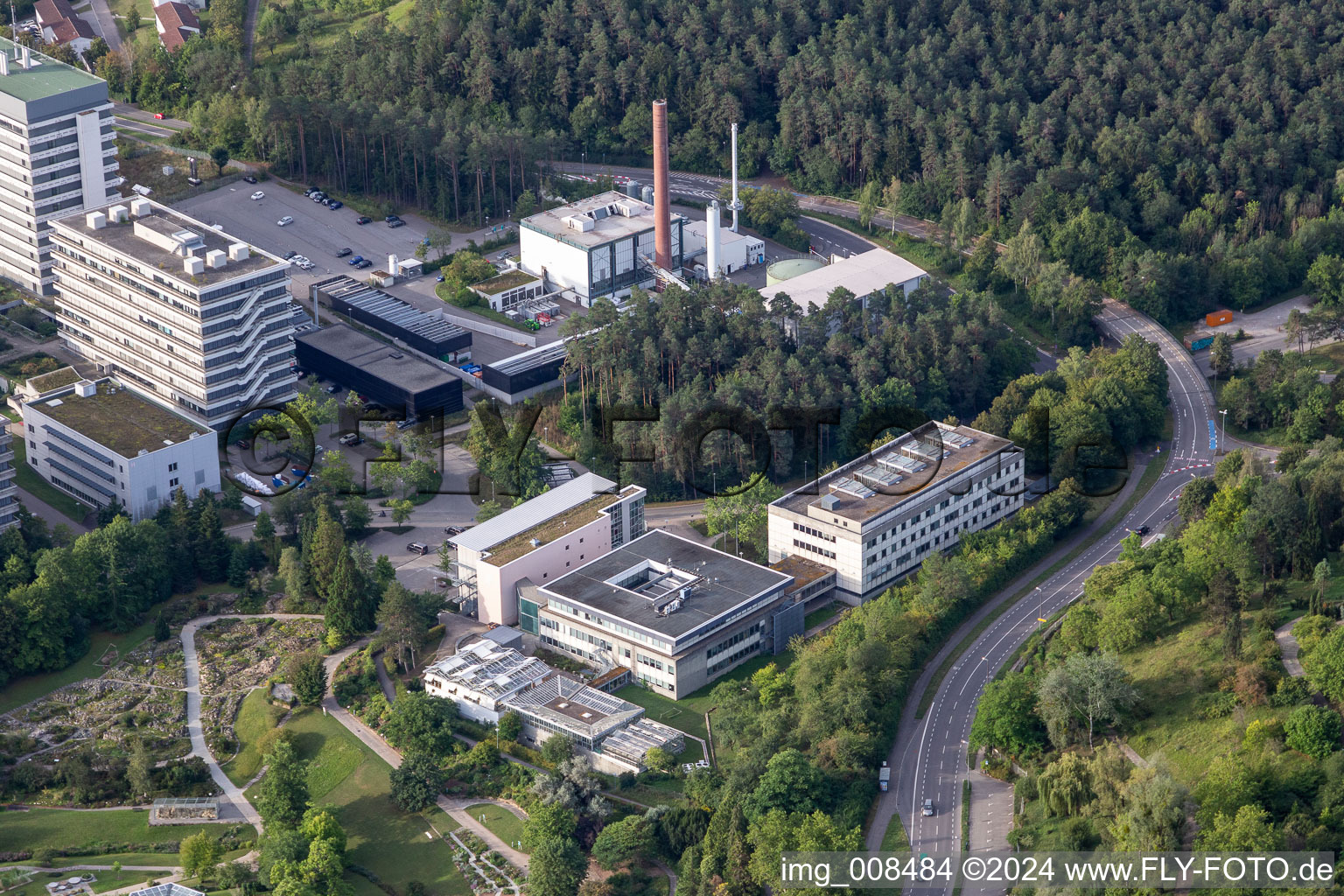 Aerial photograpy of University Tübingen in Tübingen in the state Baden-Wuerttemberg, Germany