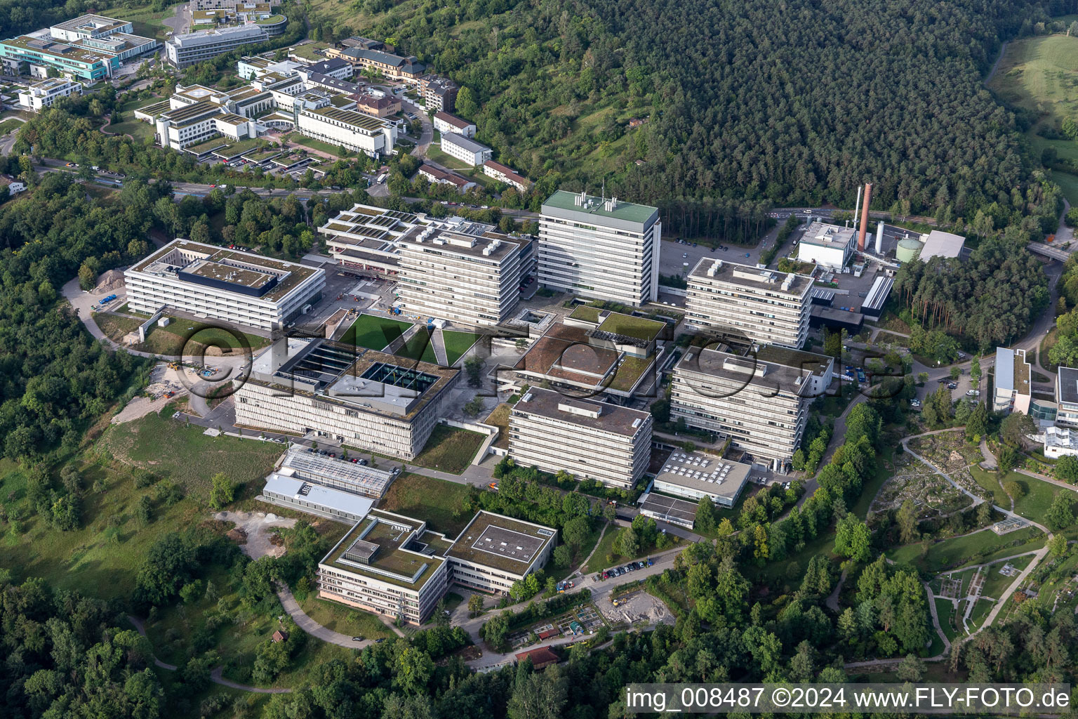 Oblique view of University Tübingen in Tübingen in the state Baden-Wuerttemberg, Germany