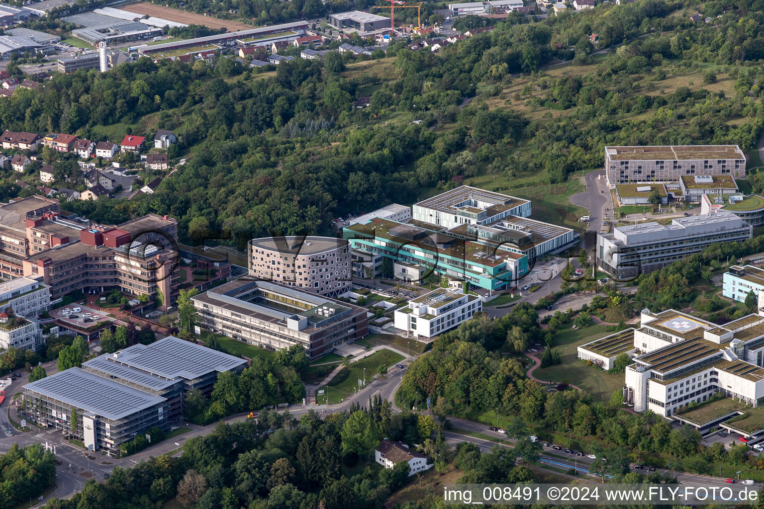 Hospital grounds of the Clinic Medizinische Universitaetsklinik on Schnarrenberg in Tuebingen in the state Baden-Wurttemberg, Germany