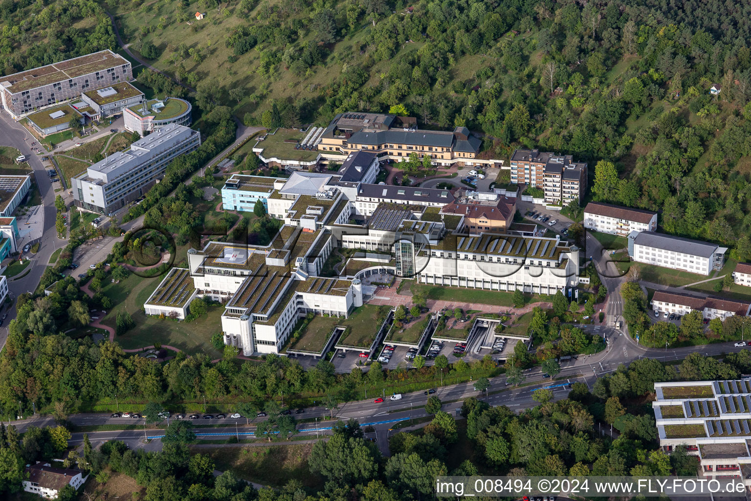 Aerial view of BG Accident Clinic Tübingen in Tübingen in the state Baden-Wuerttemberg, Germany