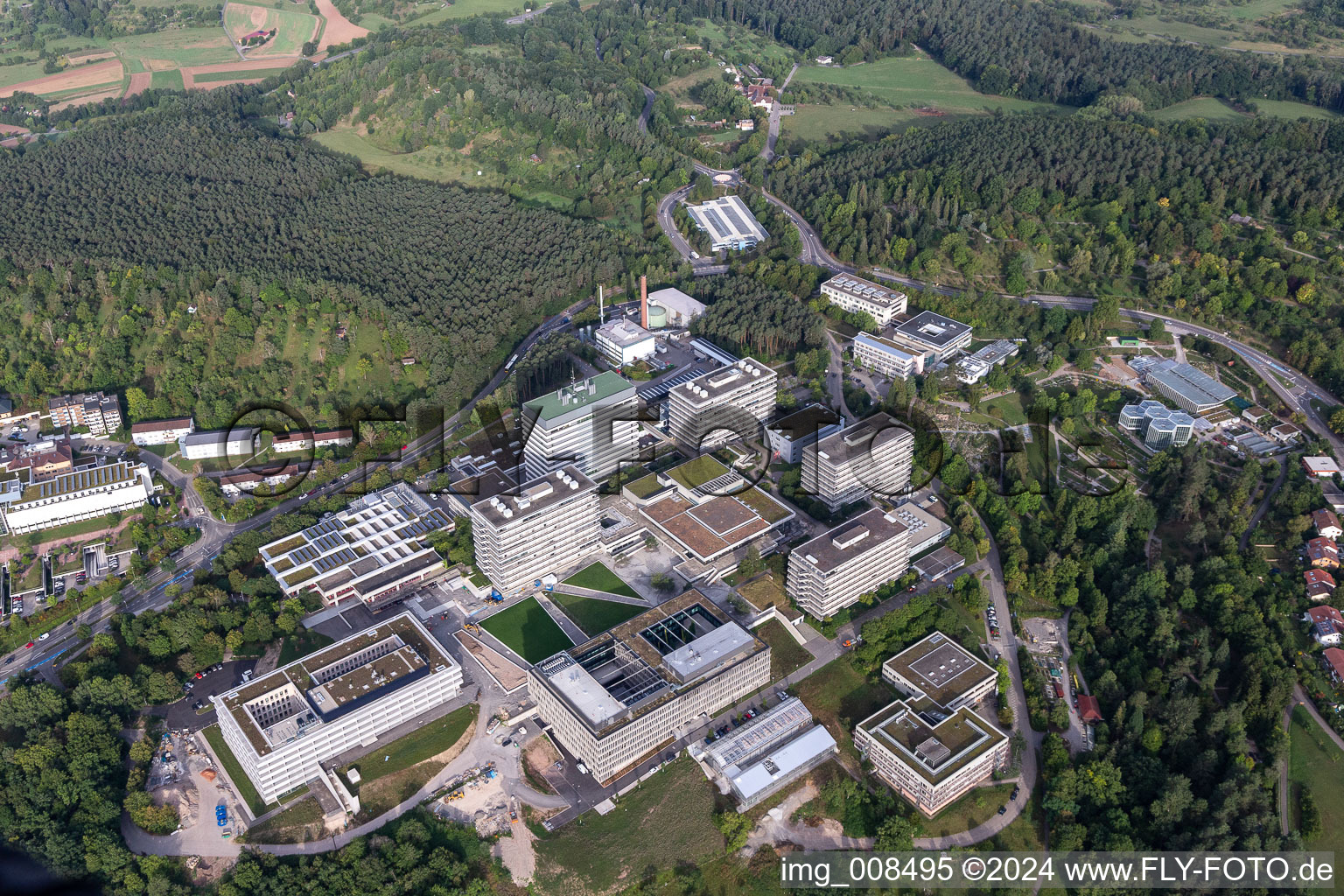 General overview of the campus buildings of the university in Tuebingen in the state Baden-Wuerttemberg, Germany