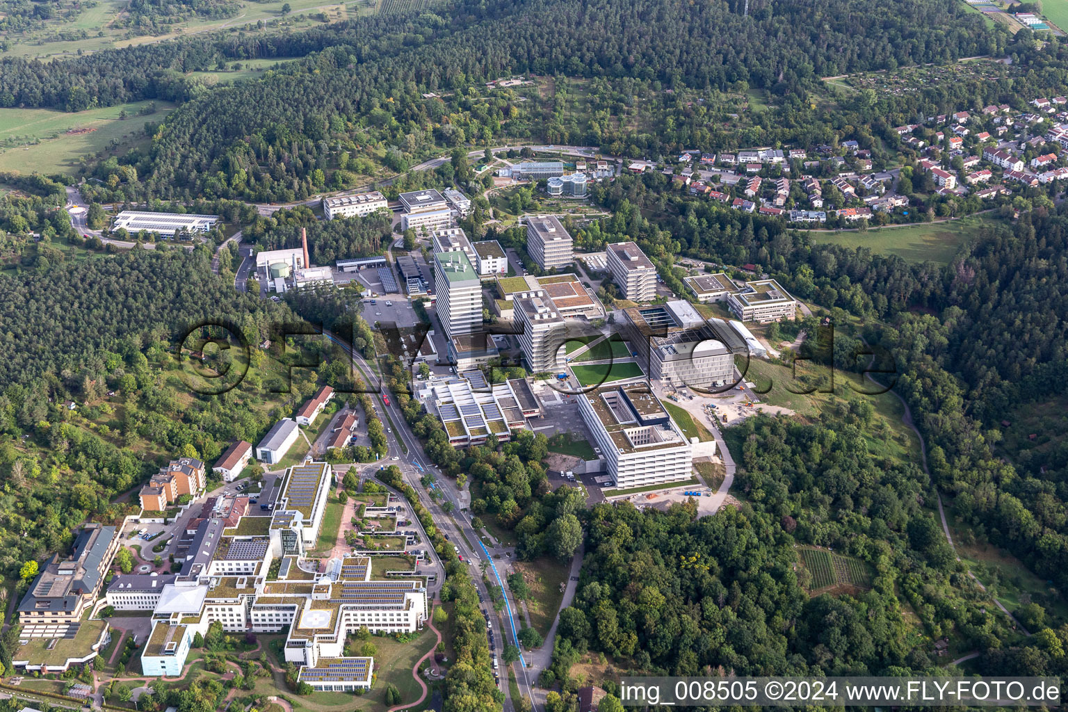 University Tübingen in Tübingen in the state Baden-Wuerttemberg, Germany seen from above