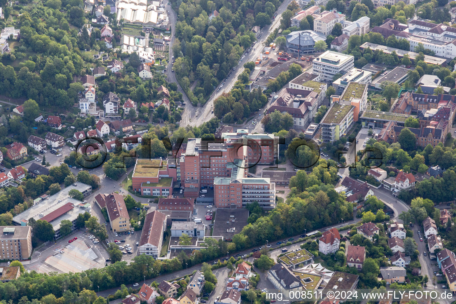 Hospital grounds of the Clinic Universitaetsklinikum Tuebingen a?? Institut fuer Medizinische Genetik and ongewondte Genomik in Tuebingen in the state Baden-Wuerttemberg, Germany