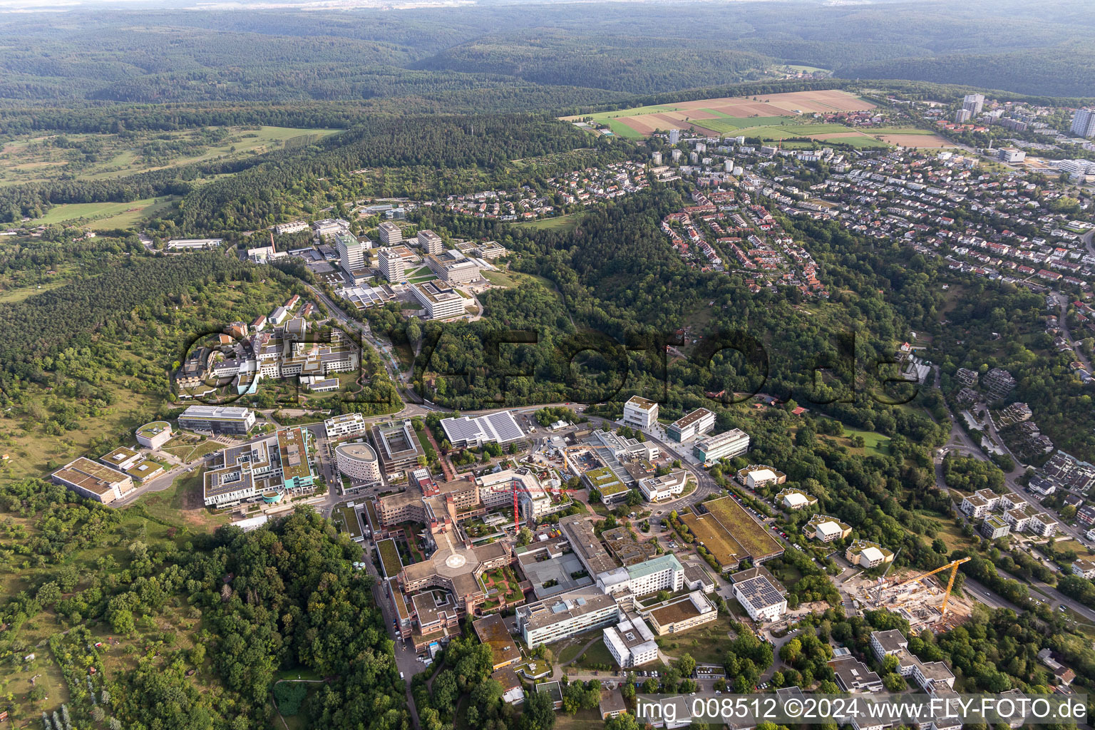 BG Clinic, University and University Hospital Tübingen in Tübingen in the state Baden-Wuerttemberg, Germany from above