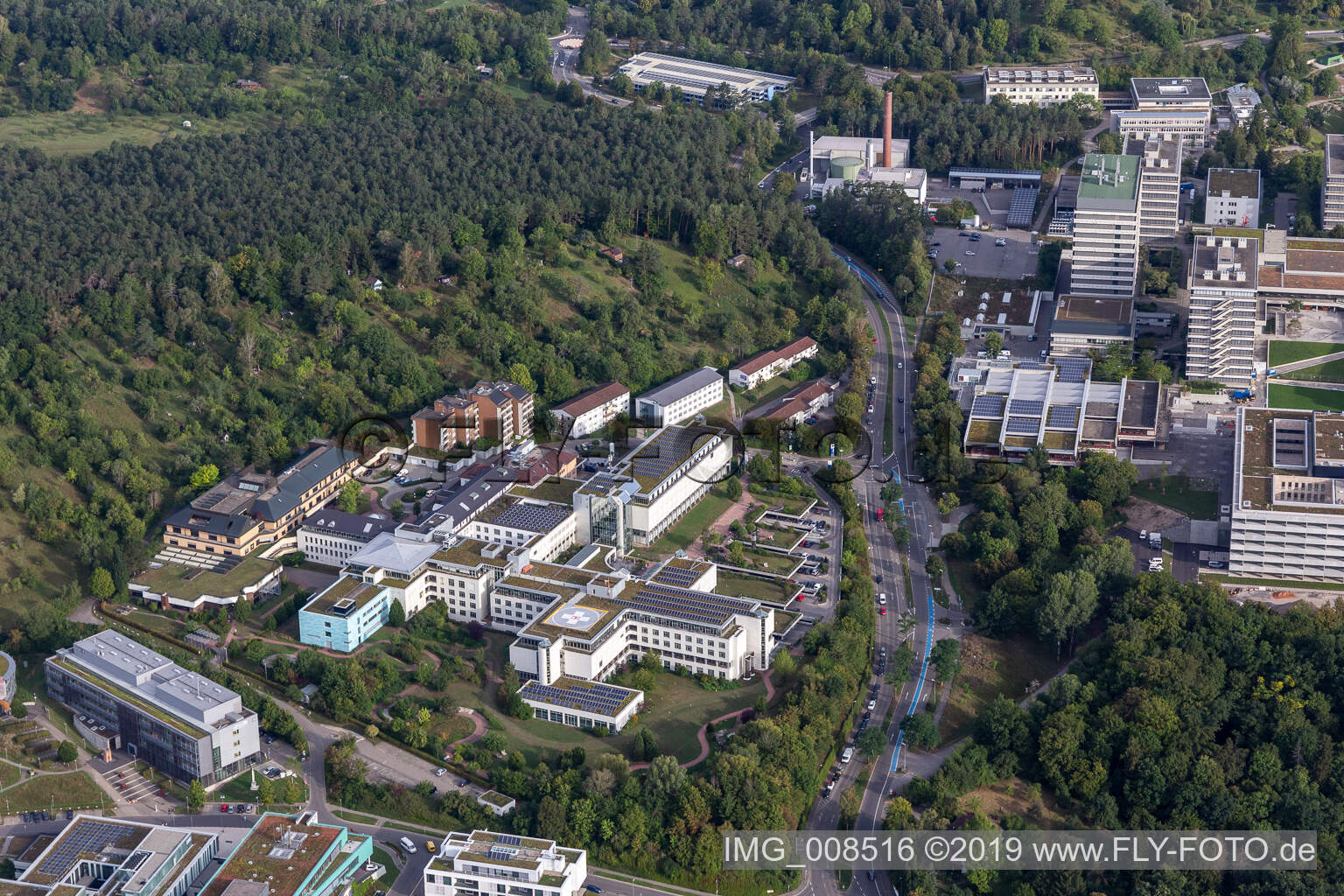 Oblique view of BG Accident Clinic Tübingen in Tübingen in the state Baden-Wuerttemberg, Germany