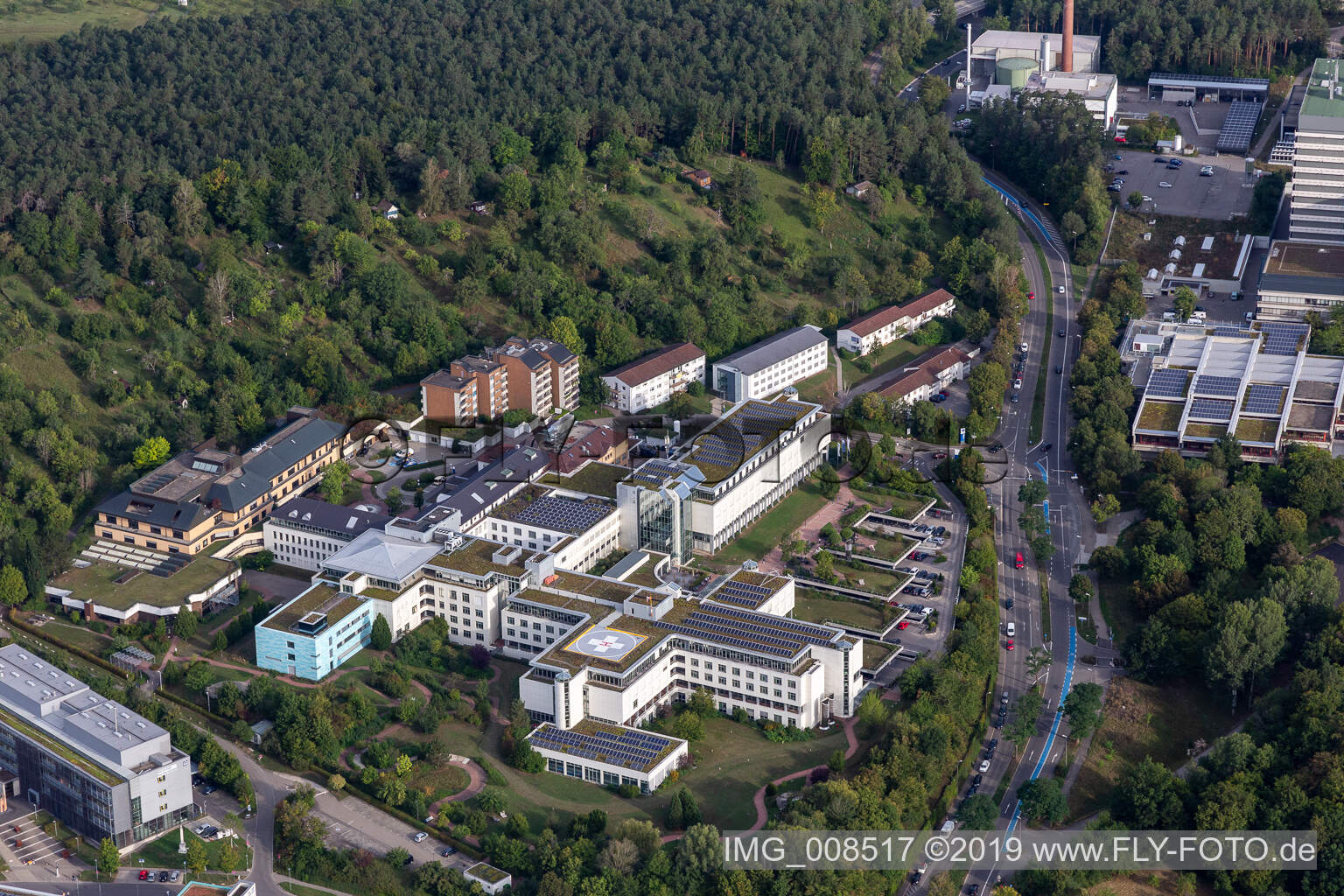 Aerial view of BG Accident Clinic Tübingen in the district Universität in Tübingen in the state Baden-Wuerttemberg, Germany