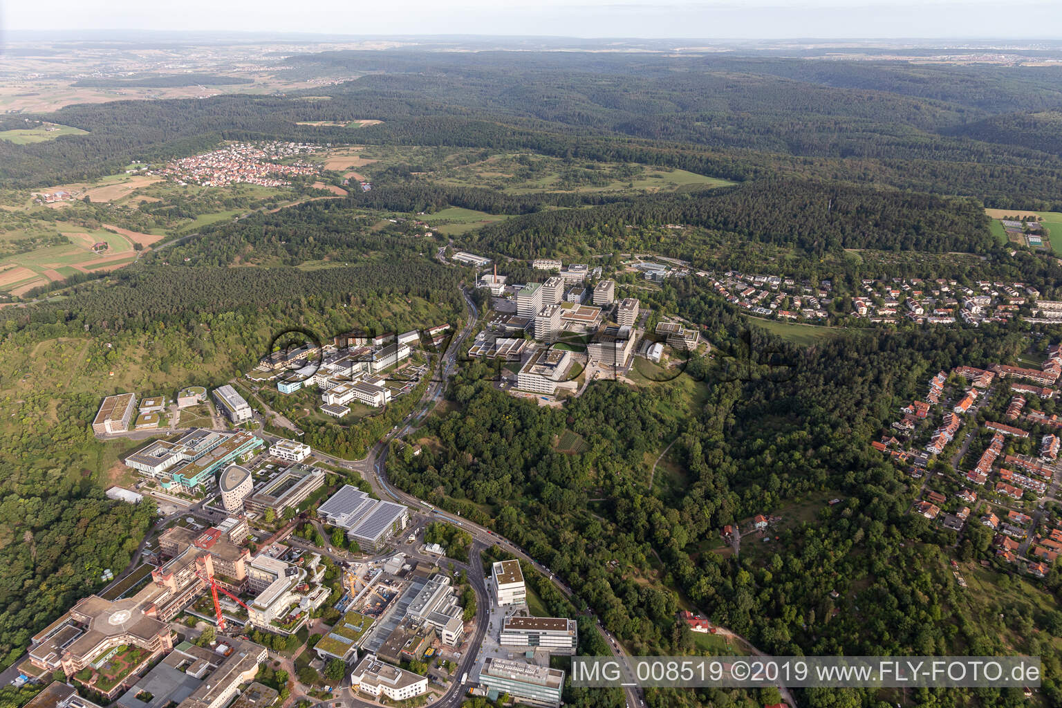 BG Clinic, Universität and University Hospital Tübingen in the district Universität in Tübingen in the state Baden-Wuerttemberg, Germany seen from above