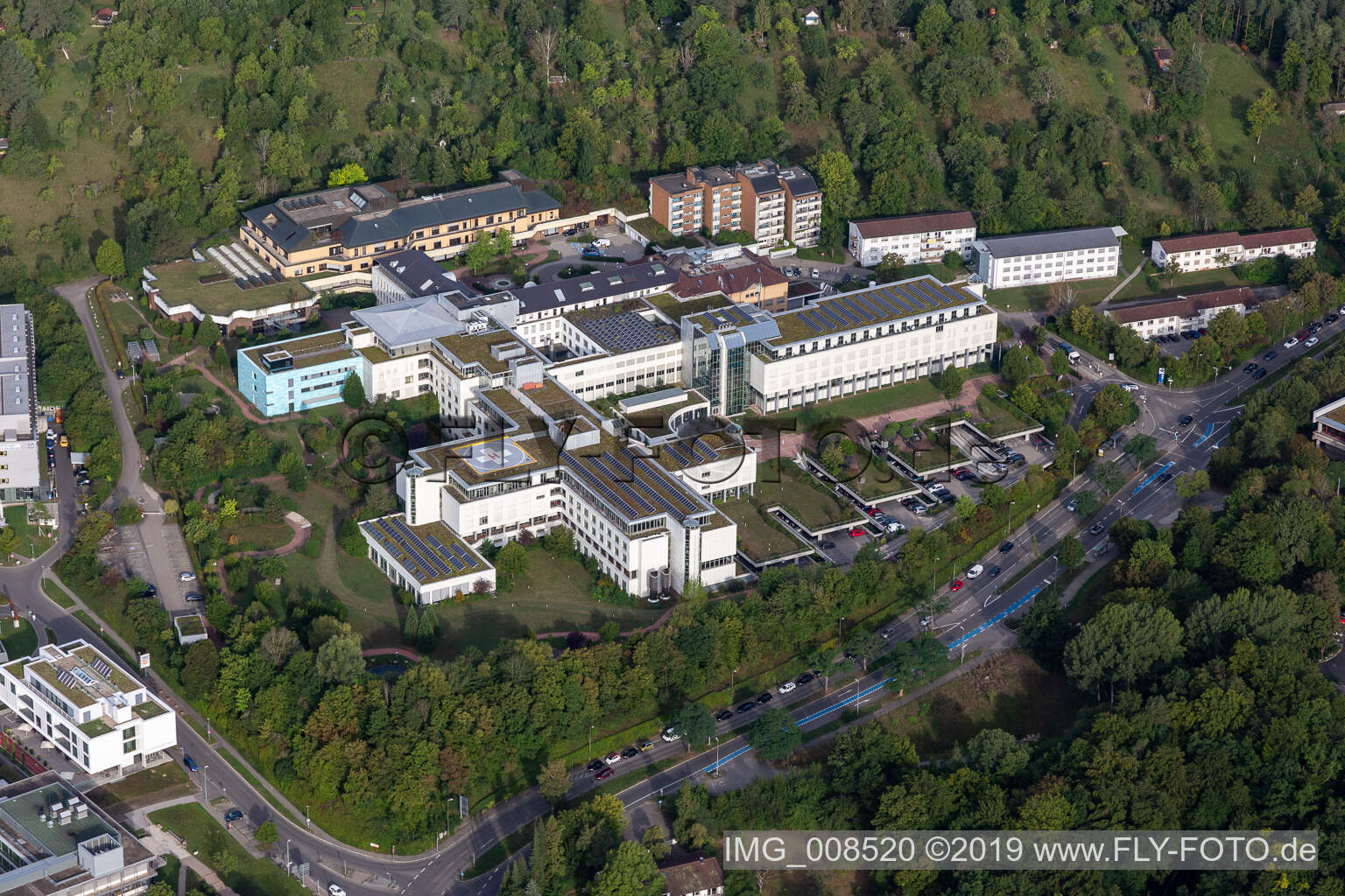 Aerial photograpy of BG Accident Clinic Tübingen in the district Universität in Tübingen in the state Baden-Wuerttemberg, Germany