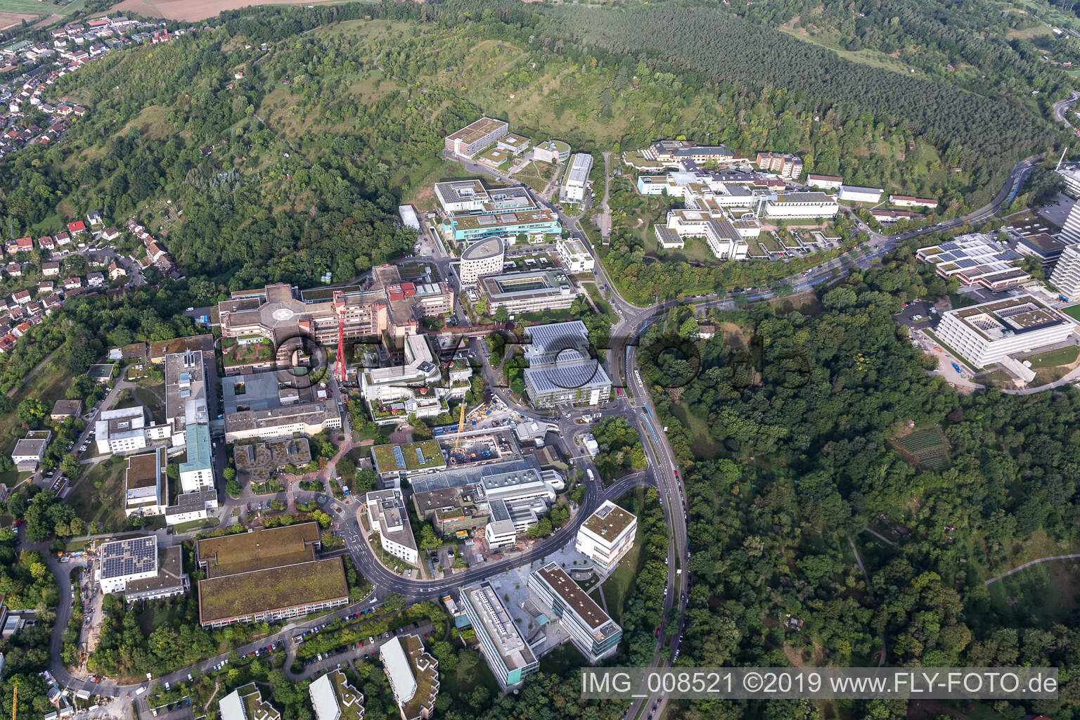 Aerial view of University Hospital Tübingen in the district Universität in Tübingen in the state Baden-Wuerttemberg, Germany