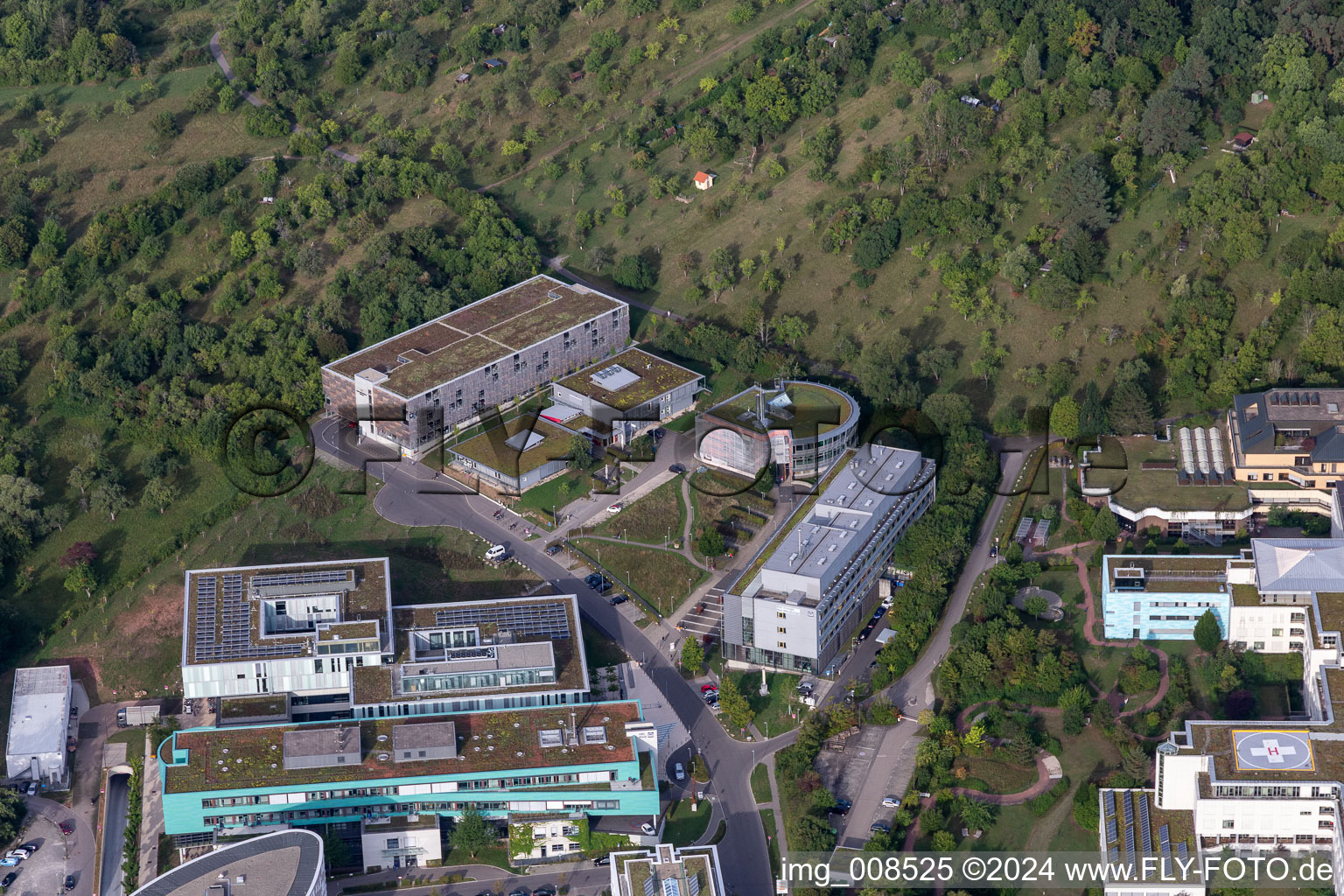 Oblique view of University Hospital Tübingen in Tübingen in the state Baden-Wuerttemberg, Germany