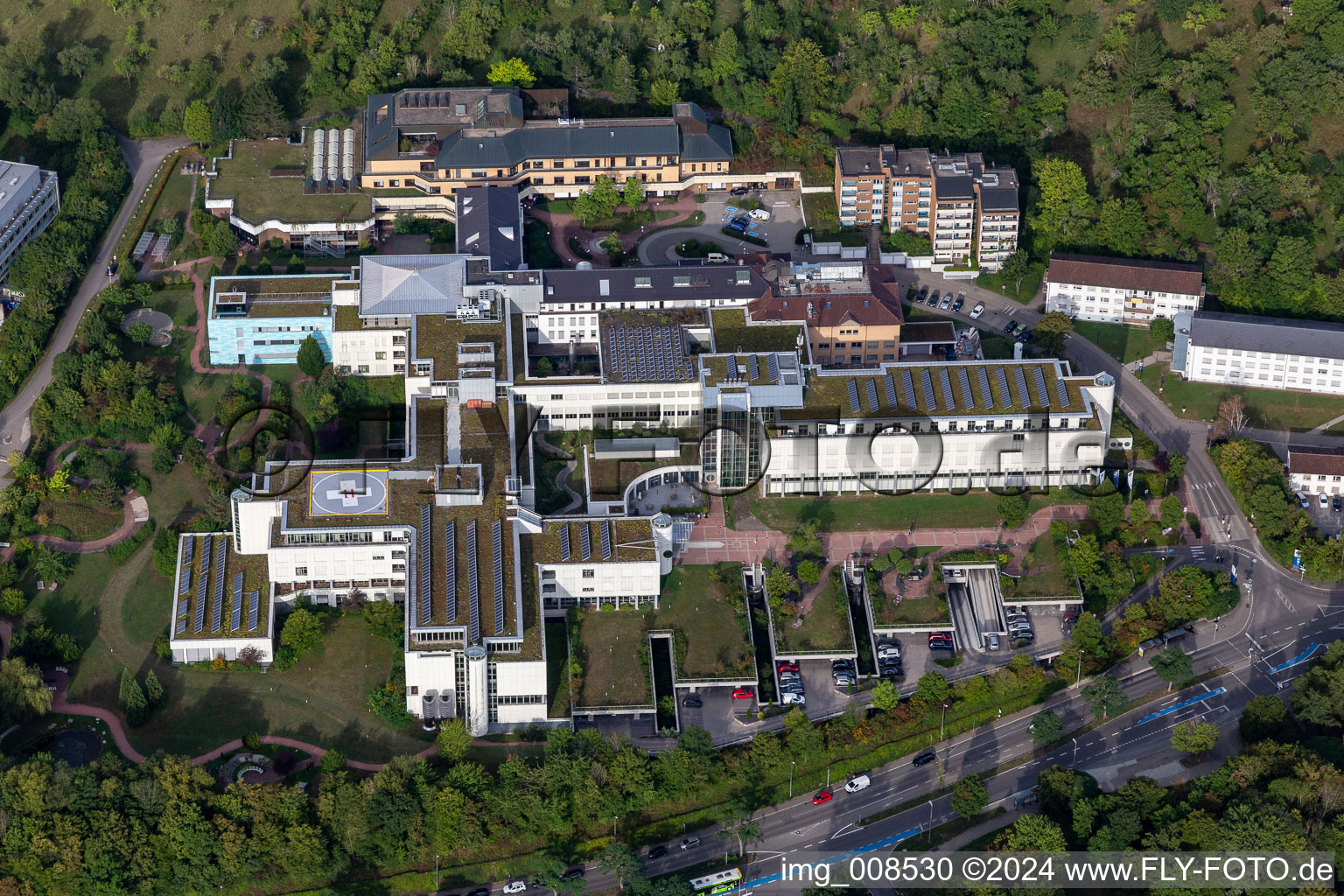 Oblique view of BG Accident Clinic Tübingen in Tübingen in the state Baden-Wuerttemberg, Germany