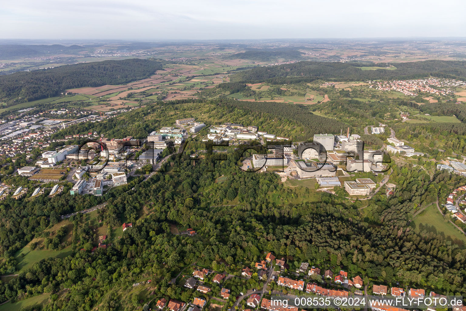 Bird's eye view of BG Clinic, University and University Hospital Tübingen in Tübingen in the state Baden-Wuerttemberg, Germany