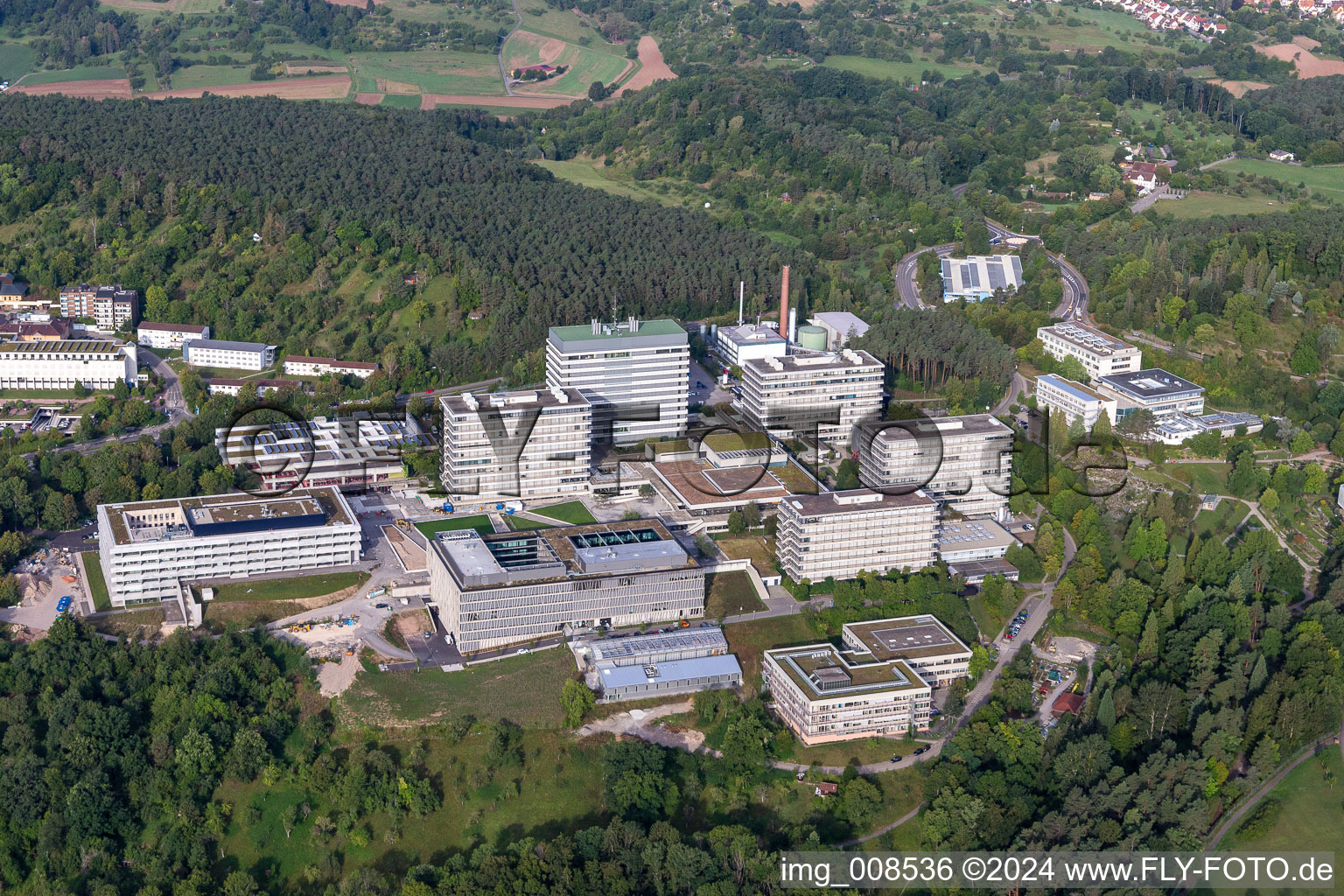 Bird's eye view of University Tübingen in Tübingen in the state Baden-Wuerttemberg, Germany