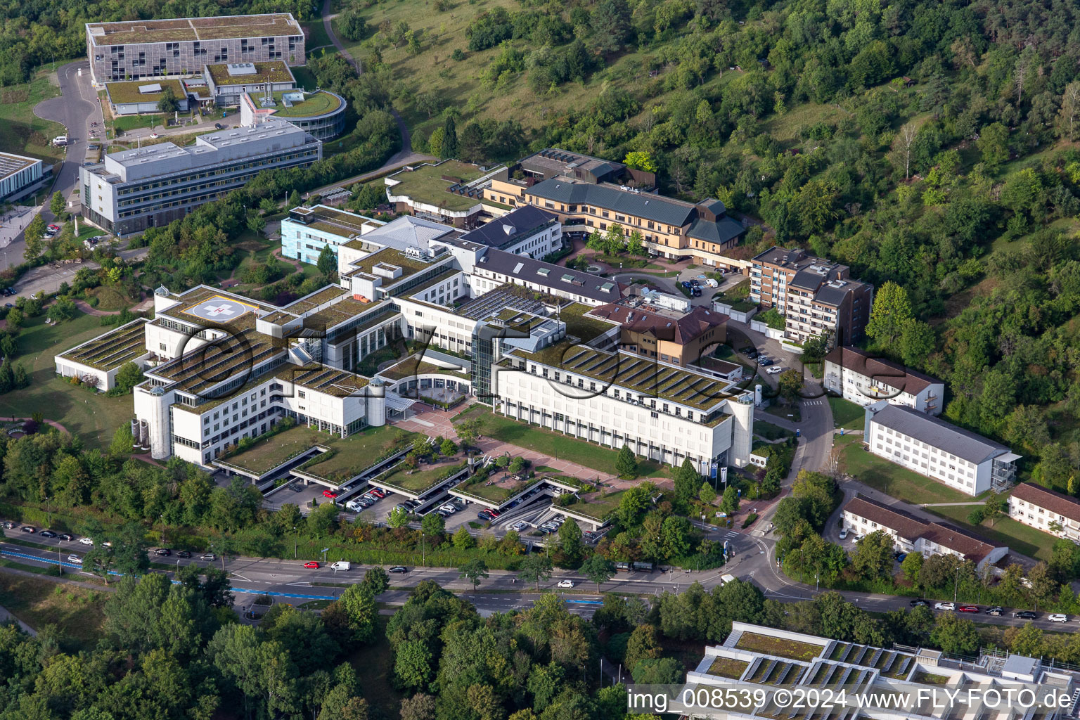 BG Accident Clinic Tübingen in Tübingen in the state Baden-Wuerttemberg, Germany from above