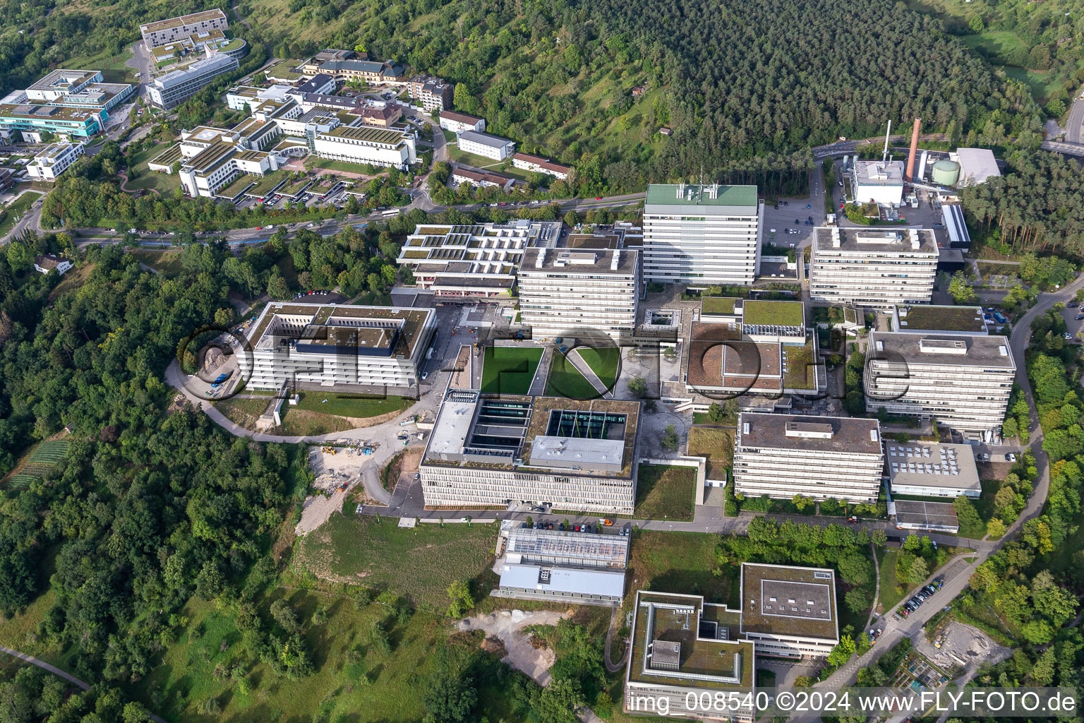 University Tübingen in Tübingen in the state Baden-Wuerttemberg, Germany viewn from the air