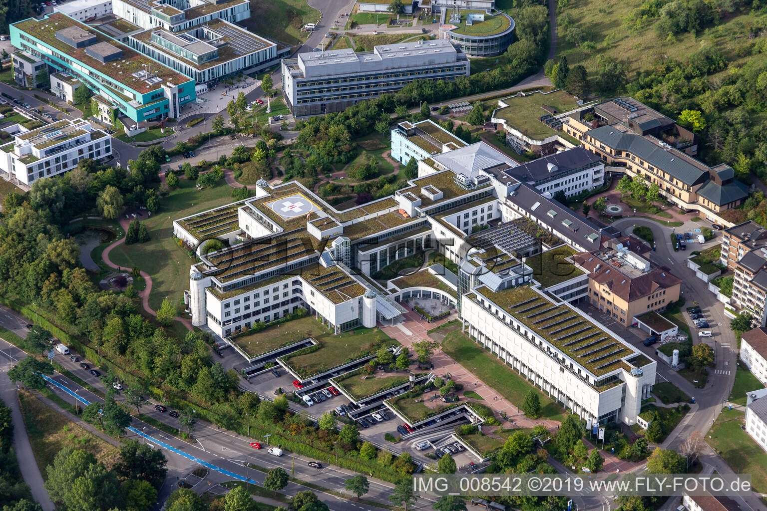 Drone recording of BG Accident Clinic Tübingen in Tübingen in the state Baden-Wuerttemberg, Germany