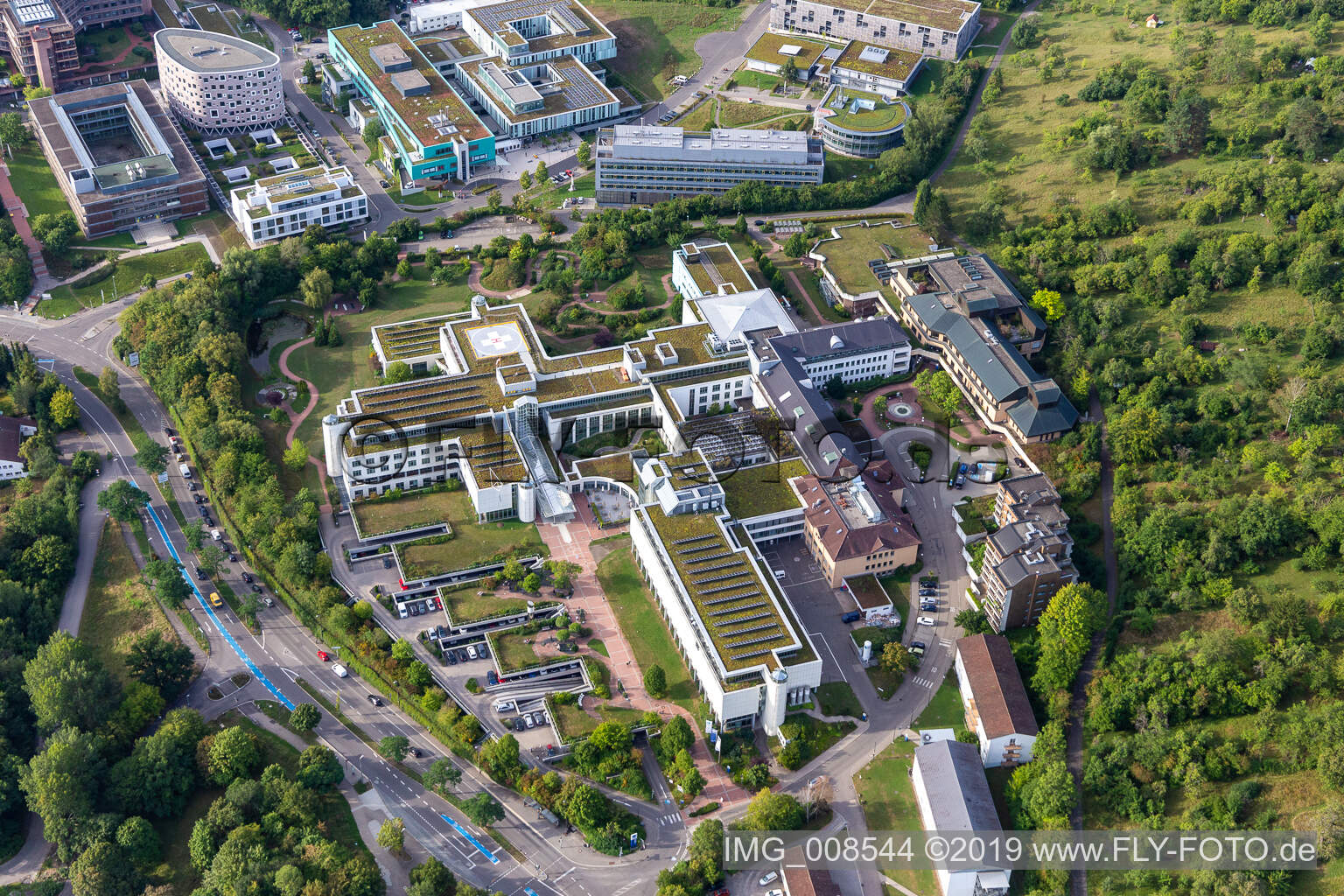 BG Accident Clinic Tübingen in the district Universität in Tübingen in the state Baden-Wuerttemberg, Germany seen from above