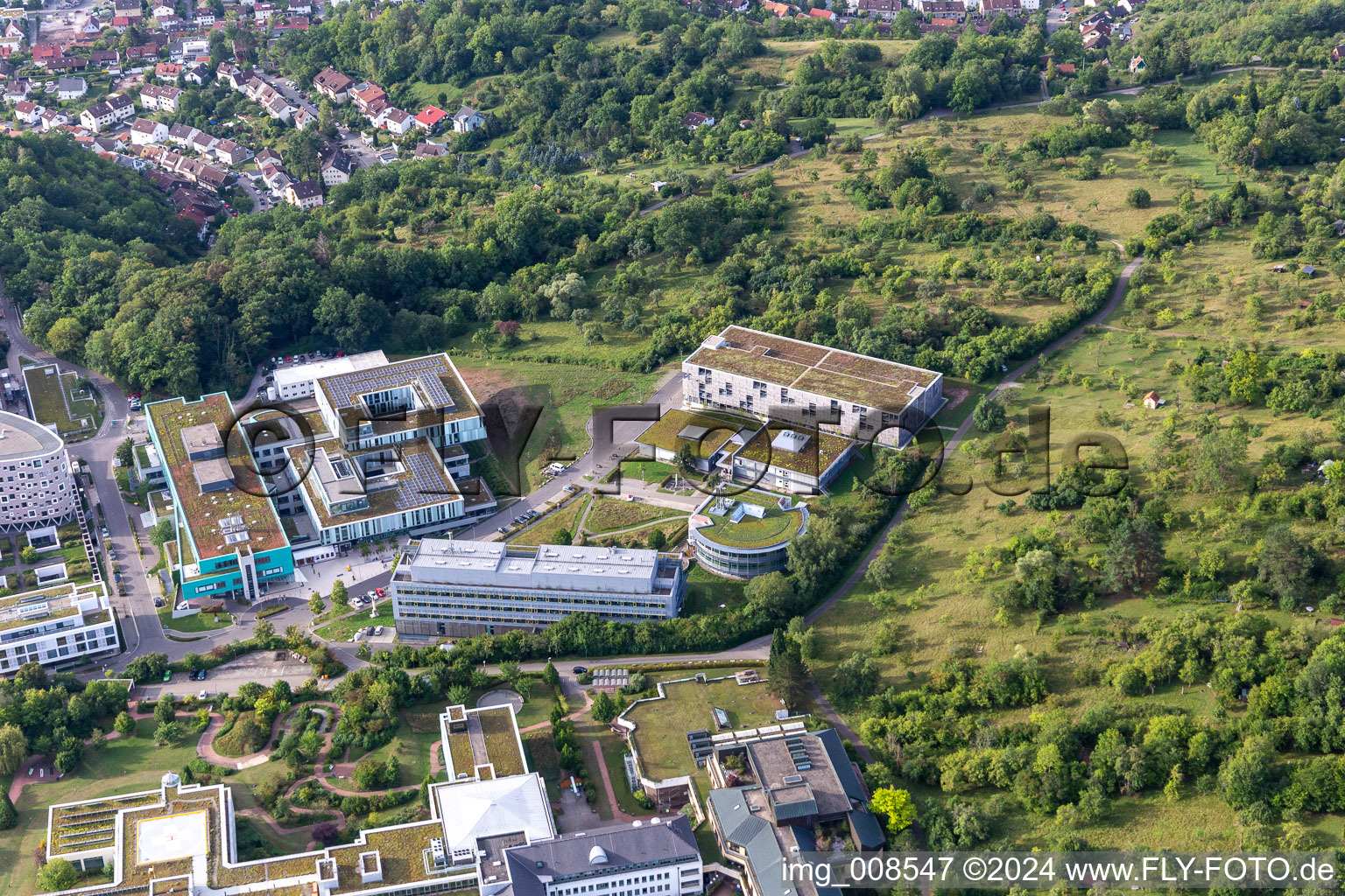 University Hospital Tübingen in the district Universität in Tübingen in the state Baden-Wuerttemberg, Germany viewn from the air