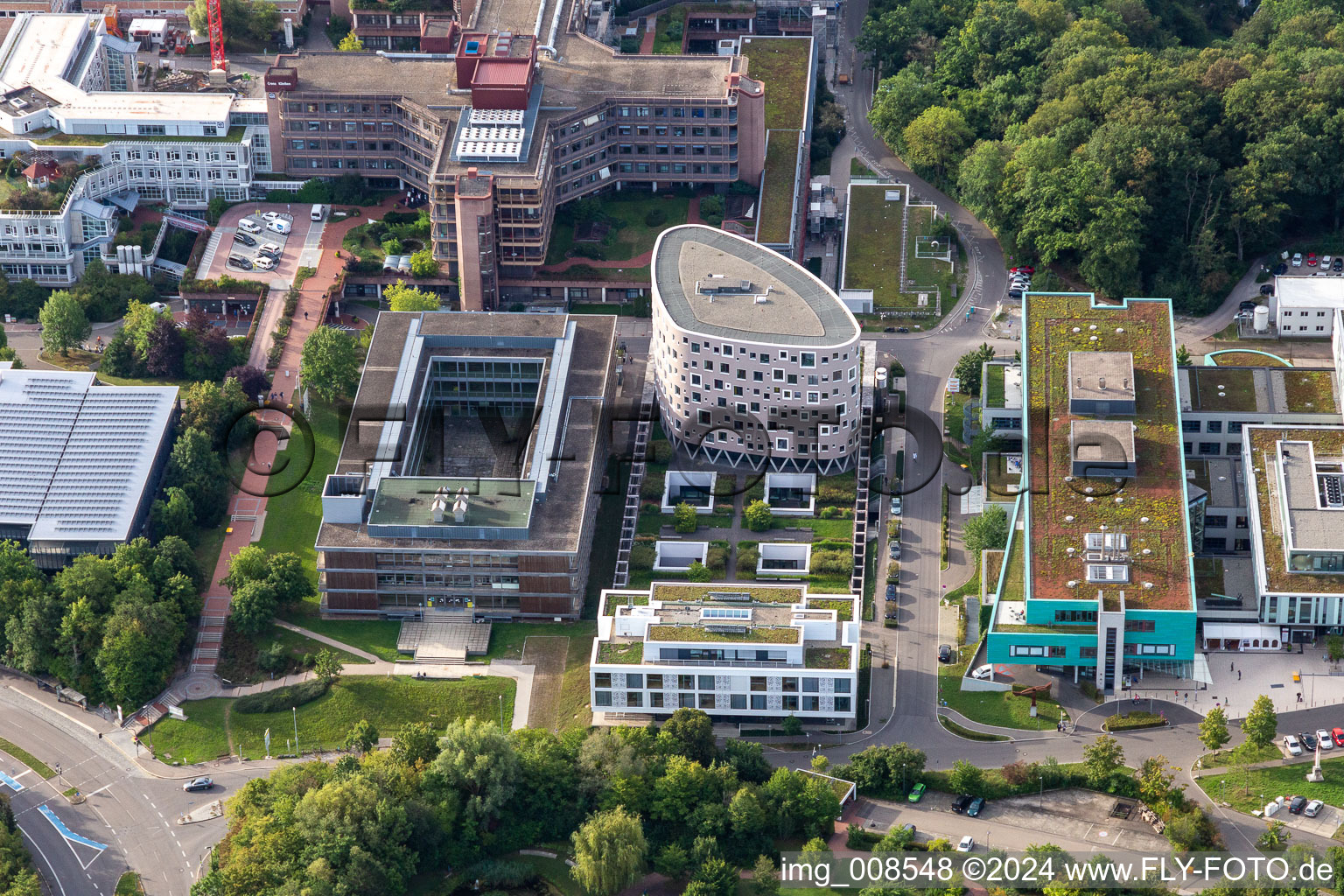 Drone recording of University Hospital Tübingen in the district Universität in Tübingen in the state Baden-Wuerttemberg, Germany