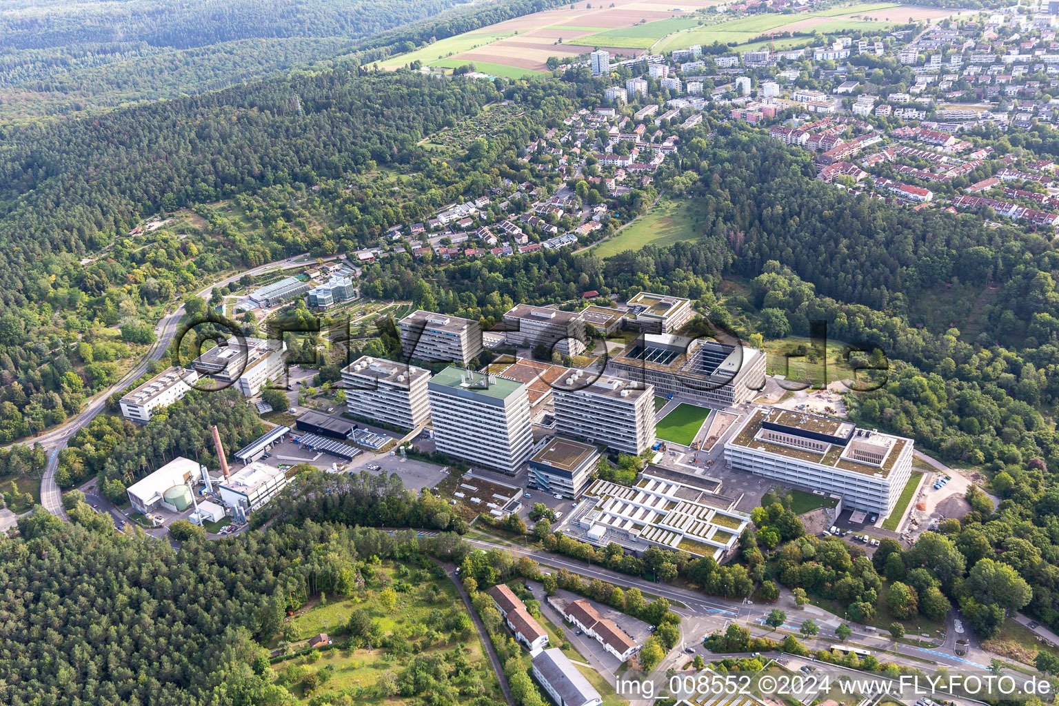 Aerial photograpy of University Tübingen in the district Universität in Tübingen in the state Baden-Wuerttemberg, Germany