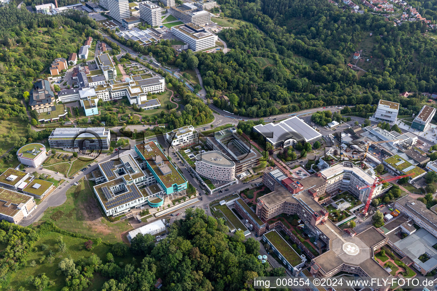 BG Clinic, University and University Hospital Tübingen in Tübingen in the state Baden-Wuerttemberg, Germany viewn from the air