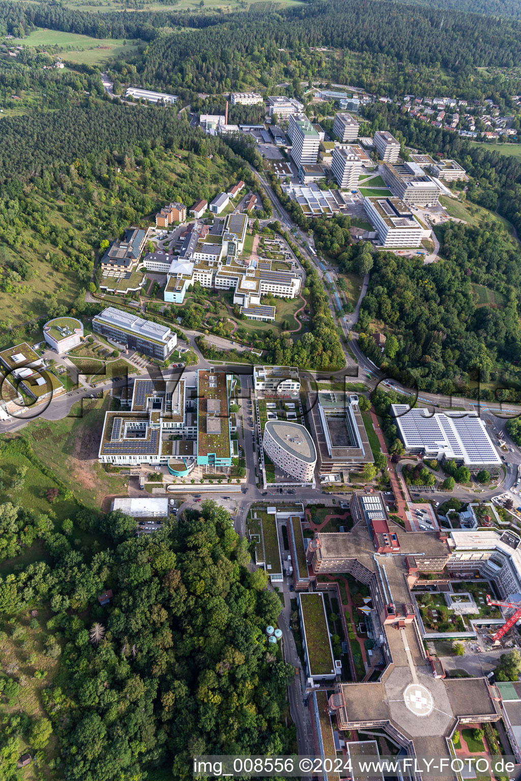 Drone image of BG Clinic, University and University Hospital Tübingen in Tübingen in the state Baden-Wuerttemberg, Germany