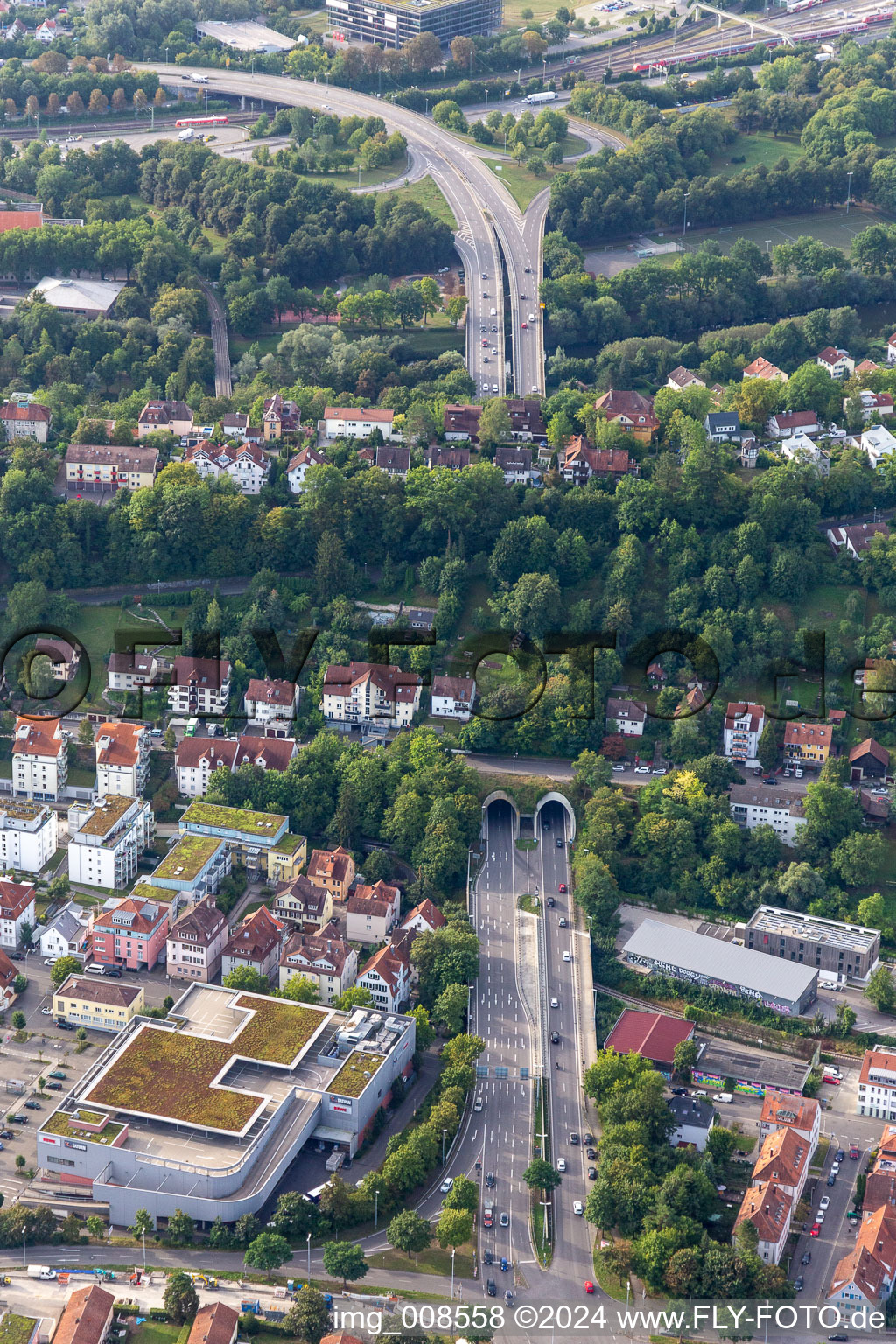 Tunnel through the Schloßberg in the district Weststadt in Tübingen in the state Baden-Wuerttemberg, Germany