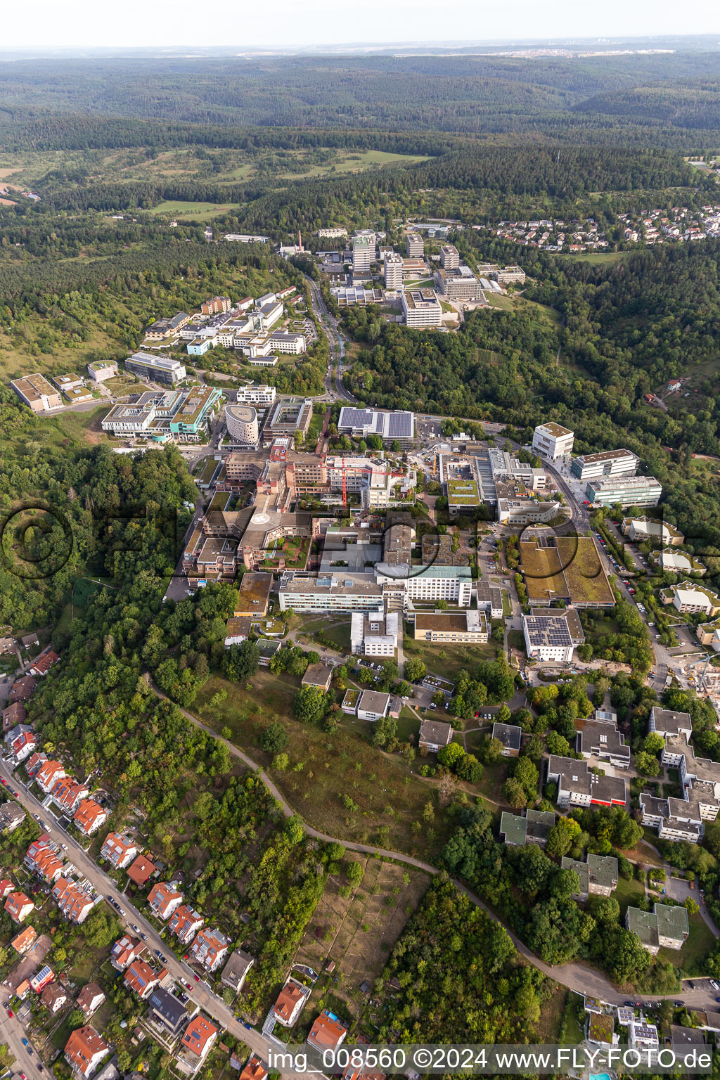 BG Clinic, Universität and University Hospital Tübingen in the district Universität in Tübingen in the state Baden-Wuerttemberg, Germany from the drone perspective