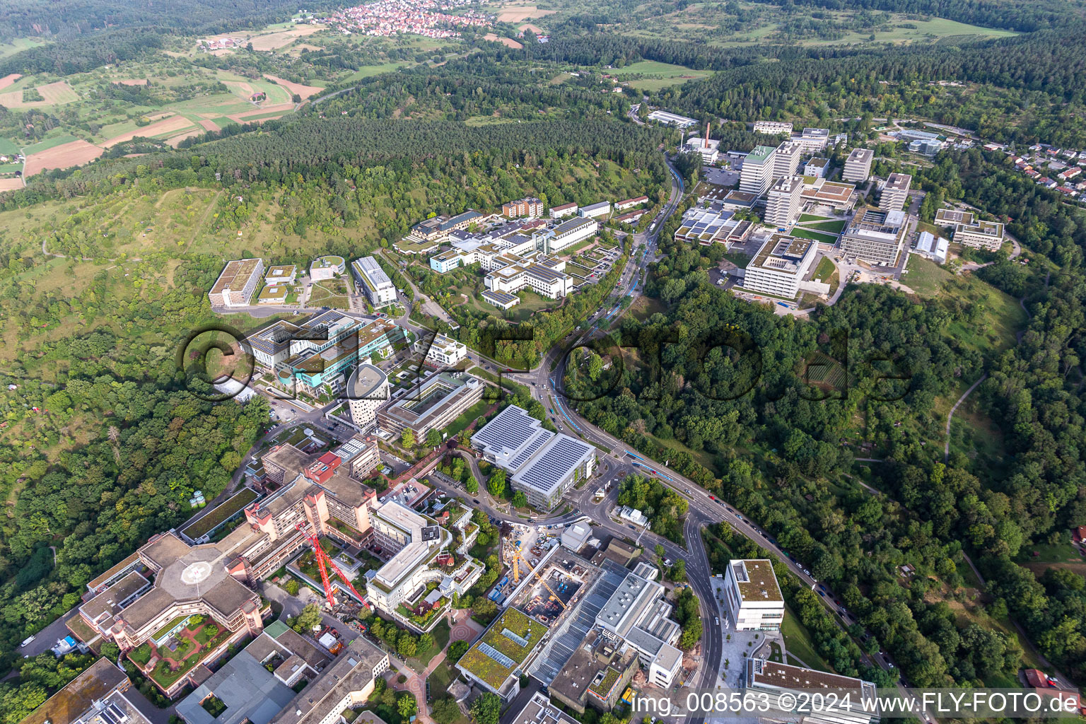 BG Clinic, Universität and University Hospital Tübingen in the district Universität in Tübingen in the state Baden-Wuerttemberg, Germany from a drone