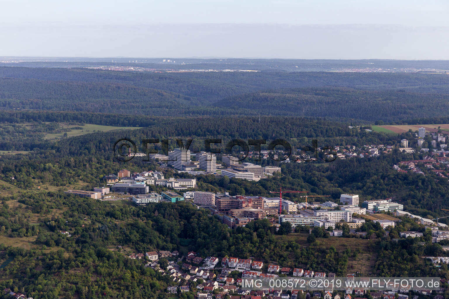 Aerial view of CureVac. Immatics, Max Planck Institute for Developmental Biology in Tübingen in the state Baden-Wuerttemberg, Germany