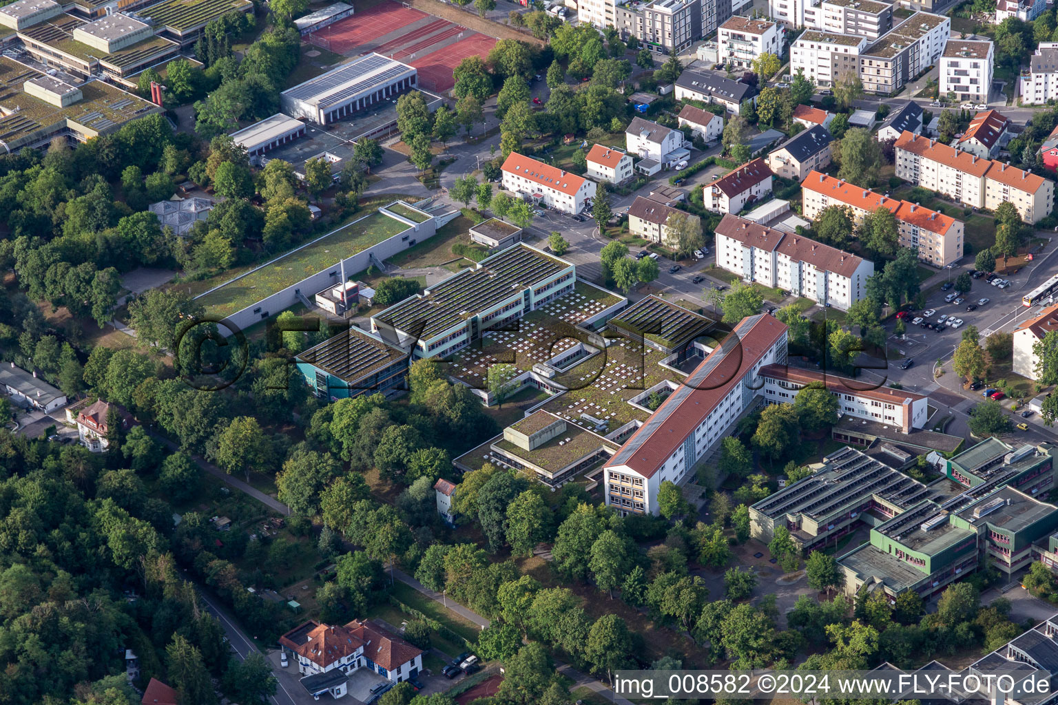 School buildings of the Mathilde Weber Schule and Kaufmaennische Berufsschule in Tuebingen in the state Baden-Wuerttemberg, Germany