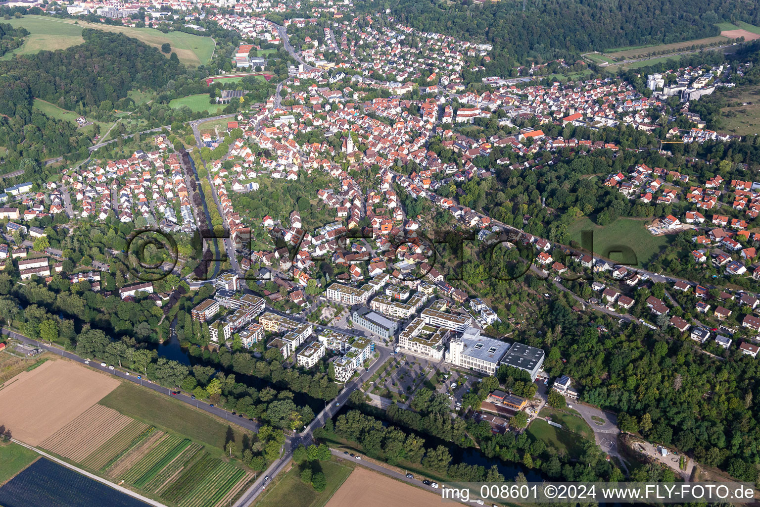 District Lustnau in Tübingen in the state Baden-Wuerttemberg, Germany