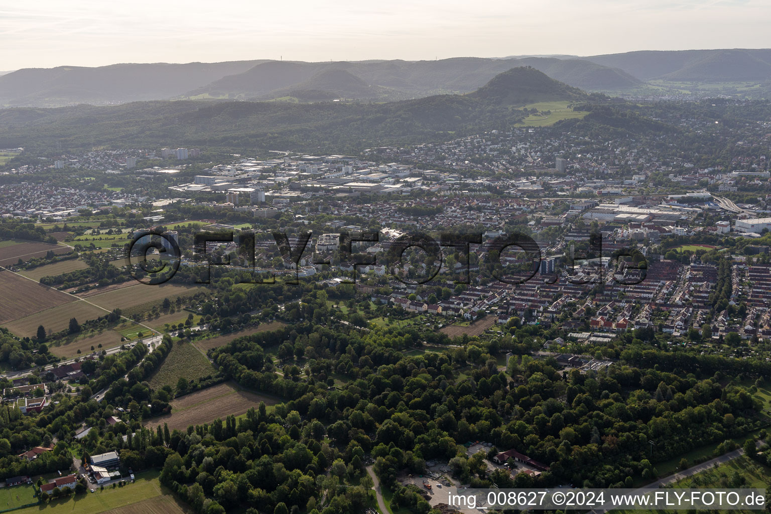 Aerial view of Reutlingen in the state Baden-Wuerttemberg, Germany