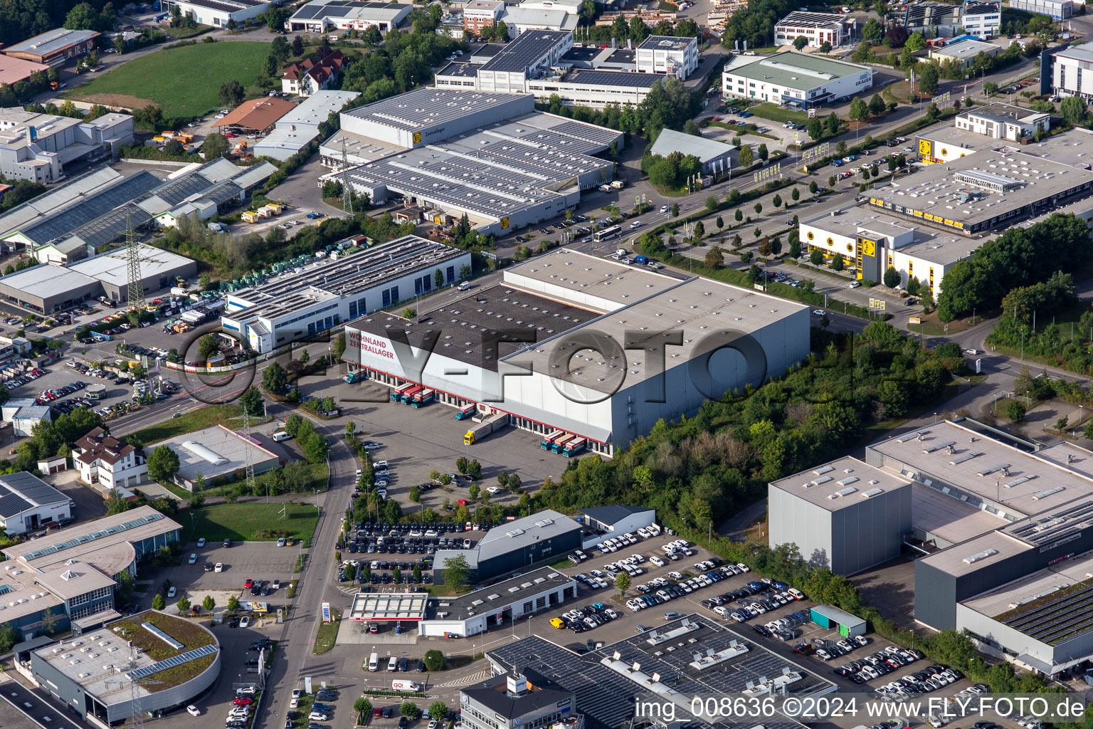 Building complex and logistics center of the Wohnland central warehouse in the district Jettenburg in Kusterdingen in the state Baden-Wuerttemberg, Germany