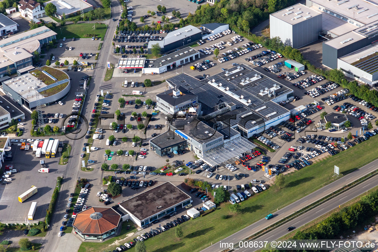 Car dealership building Brunold in Reutlingen in the state Baden-Wuerttemberg, Germany