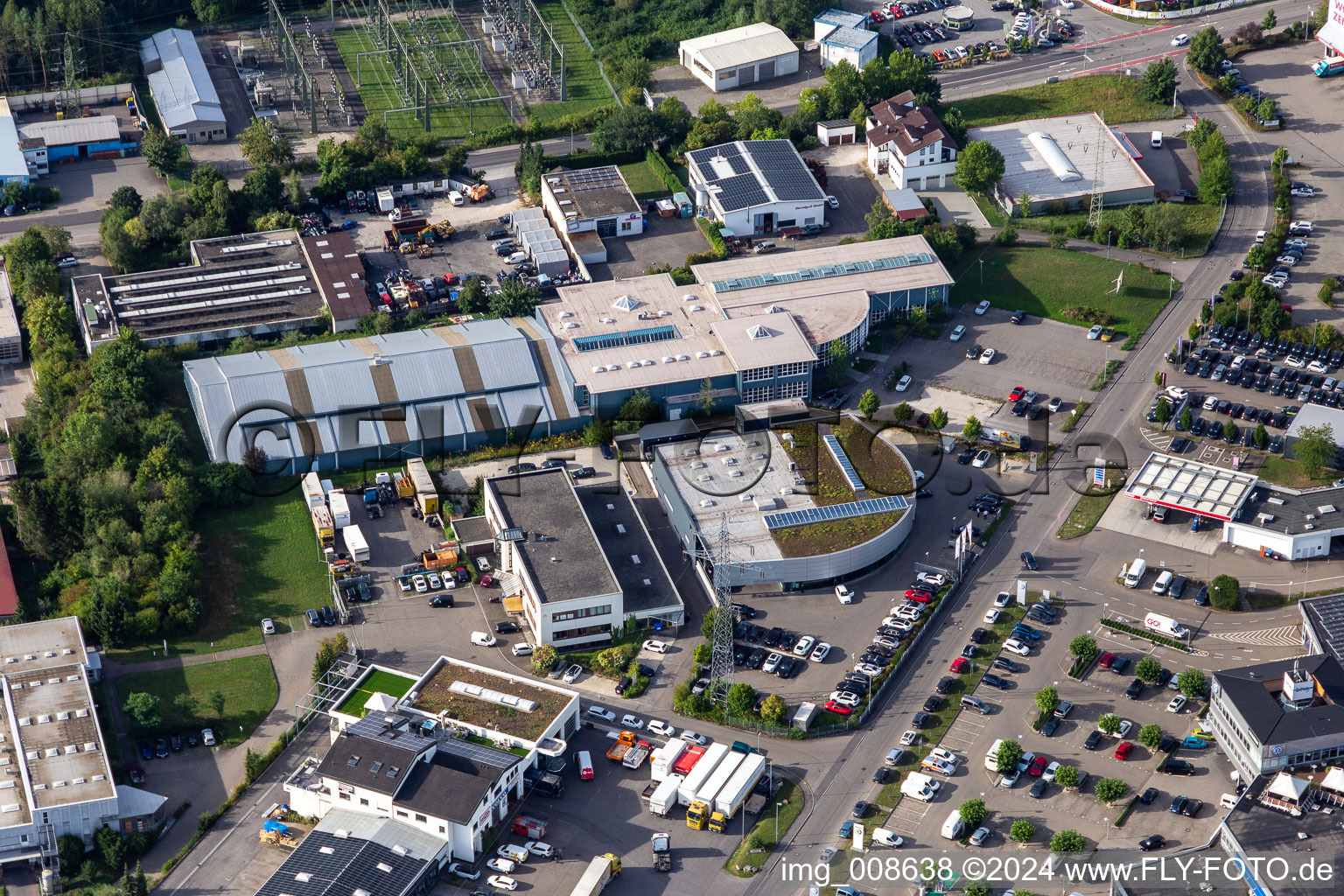 Car dealership building Porsche Zentrum Reutlingen in Reutlingen in the state Baden-Wuerttemberg, Germany