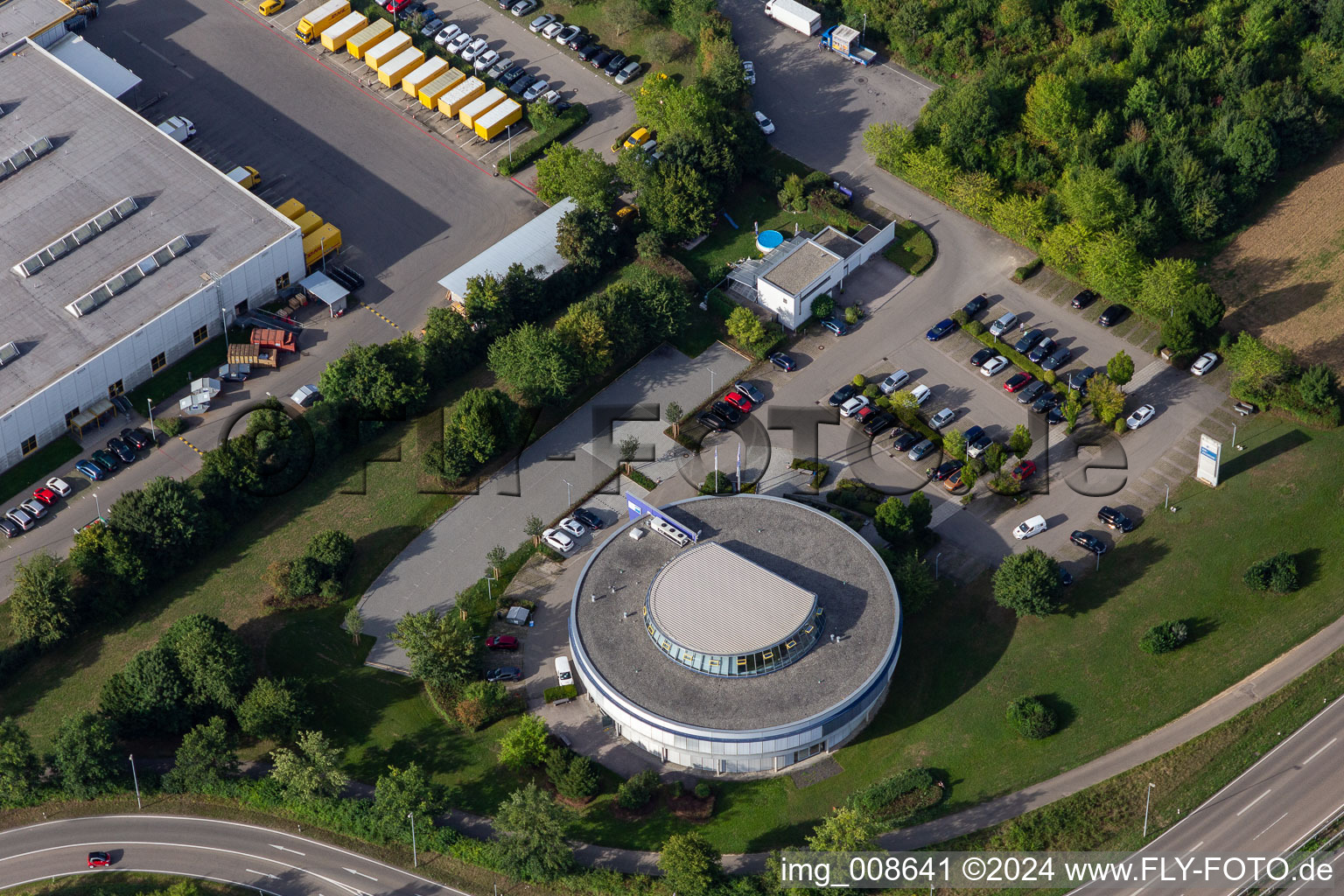 Round Academy Building IHK Academy Reutlingen in the district Jettenburg in Kusterdingen in the state Baden-Wuerttemberg, Germany