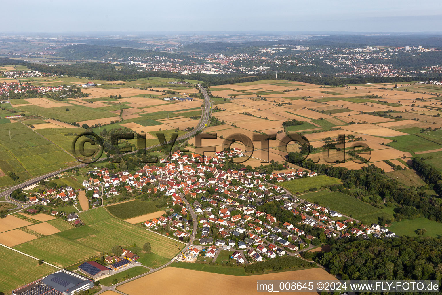 Aerial photograpy of District Jettenburg in Kusterdingen in the state Baden-Wuerttemberg, Germany