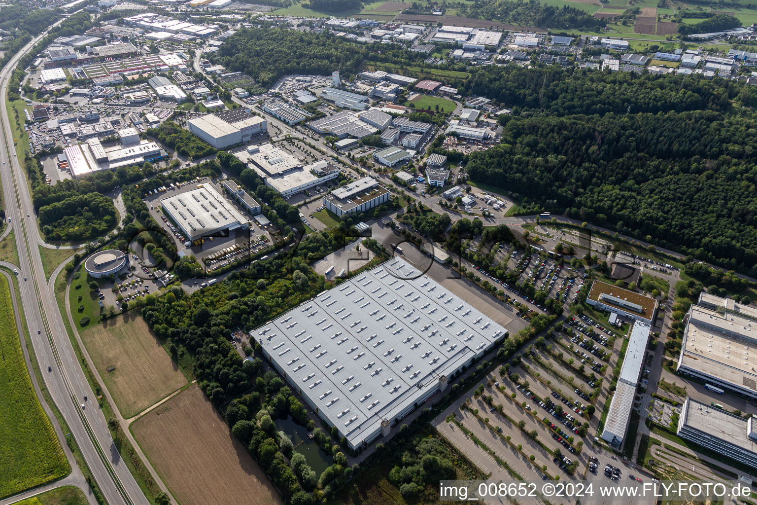 Building complex and grounds of the logistics center Daimler AG LogistikCenter in Kusterdingen in the state Baden-Wuerttemberg, Germany