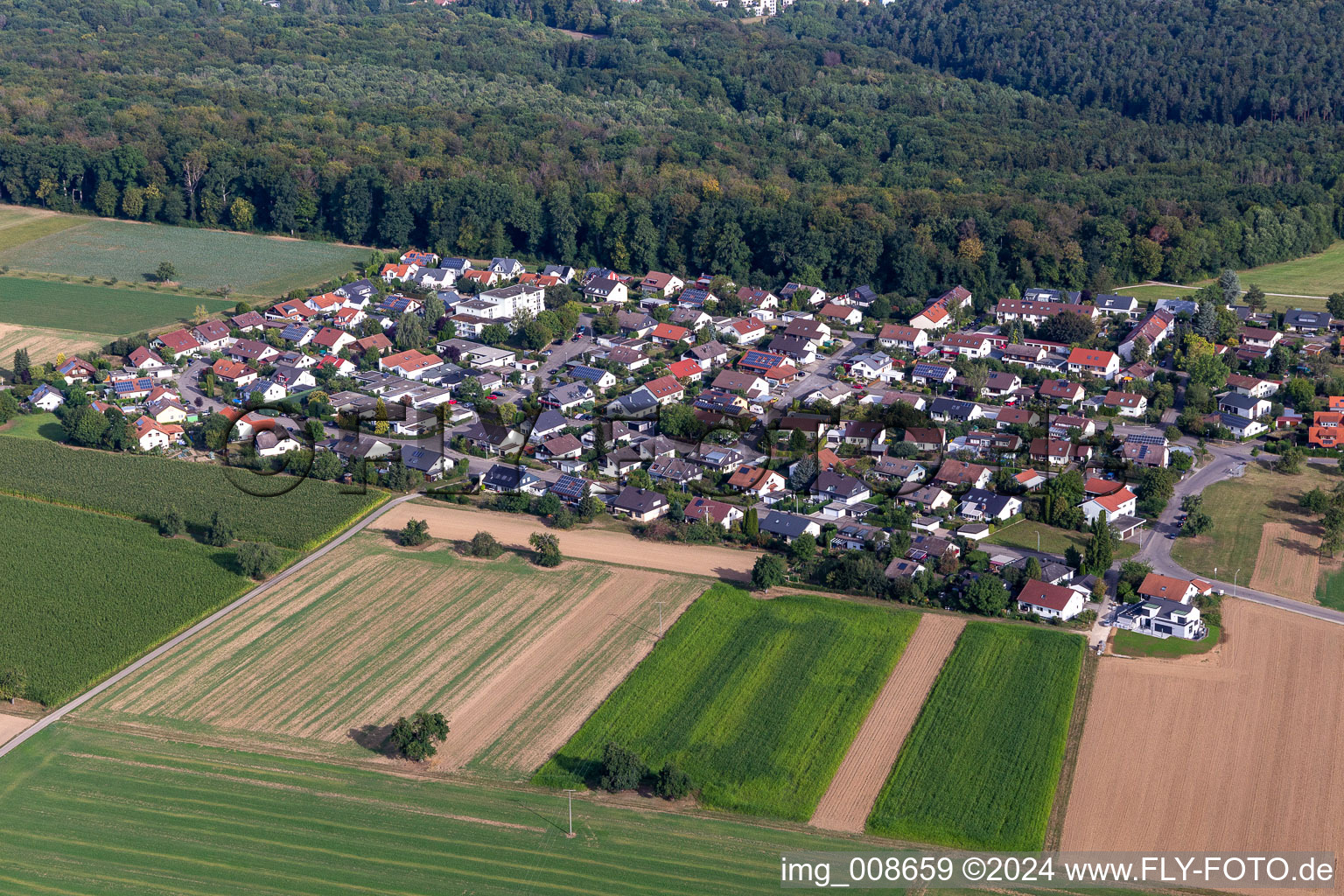 Aerial view of District Wankheim in Kusterdingen in the state Baden-Wuerttemberg, Germany