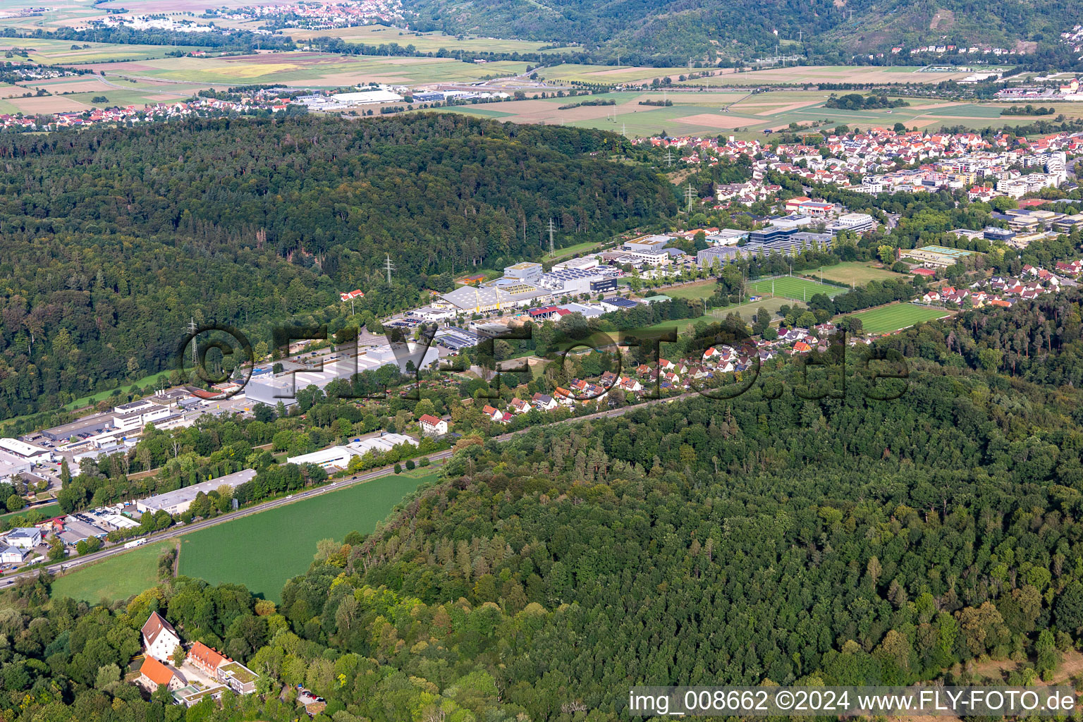 Steinlachwasen industrial area in the district Derendingen in Tübingen in the state Baden-Wuerttemberg, Germany