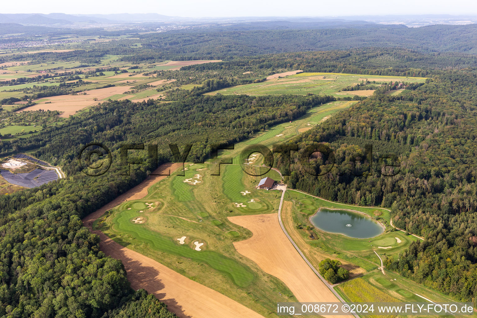 Aerial view of Golf Club Schloss Kressbach in the district Kreßbach in Tübingen in the state Baden-Wuerttemberg, Germany