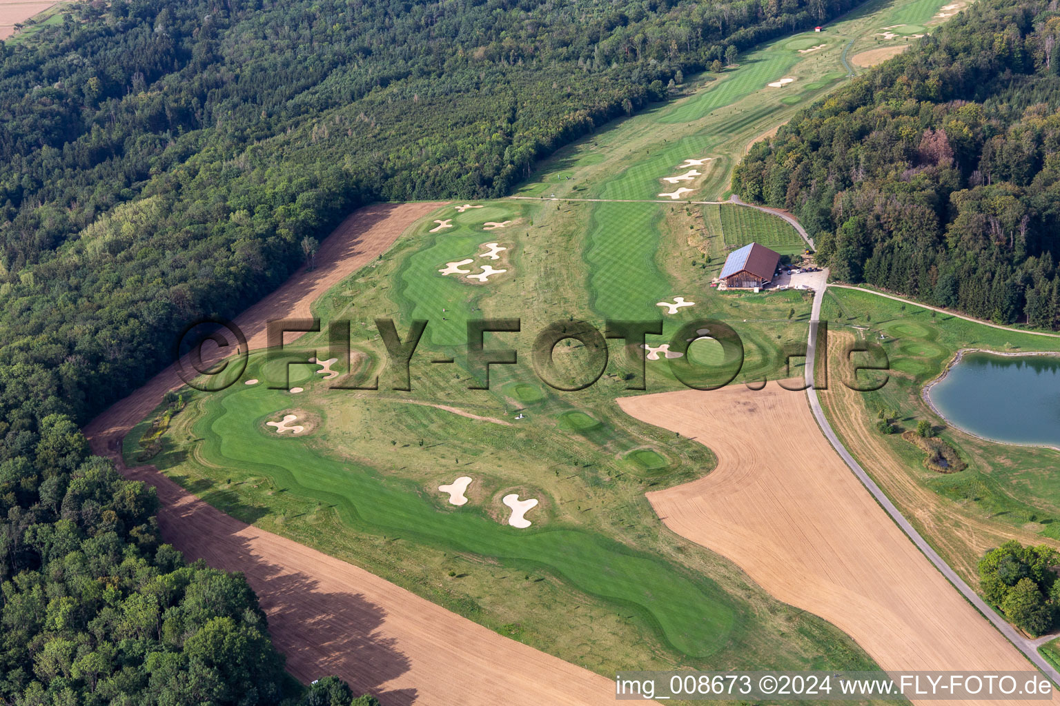 Aerial photograpy of Golf Club Schloss Kressbach in the district Kreßbach in Tübingen in the state Baden-Wuerttemberg, Germany