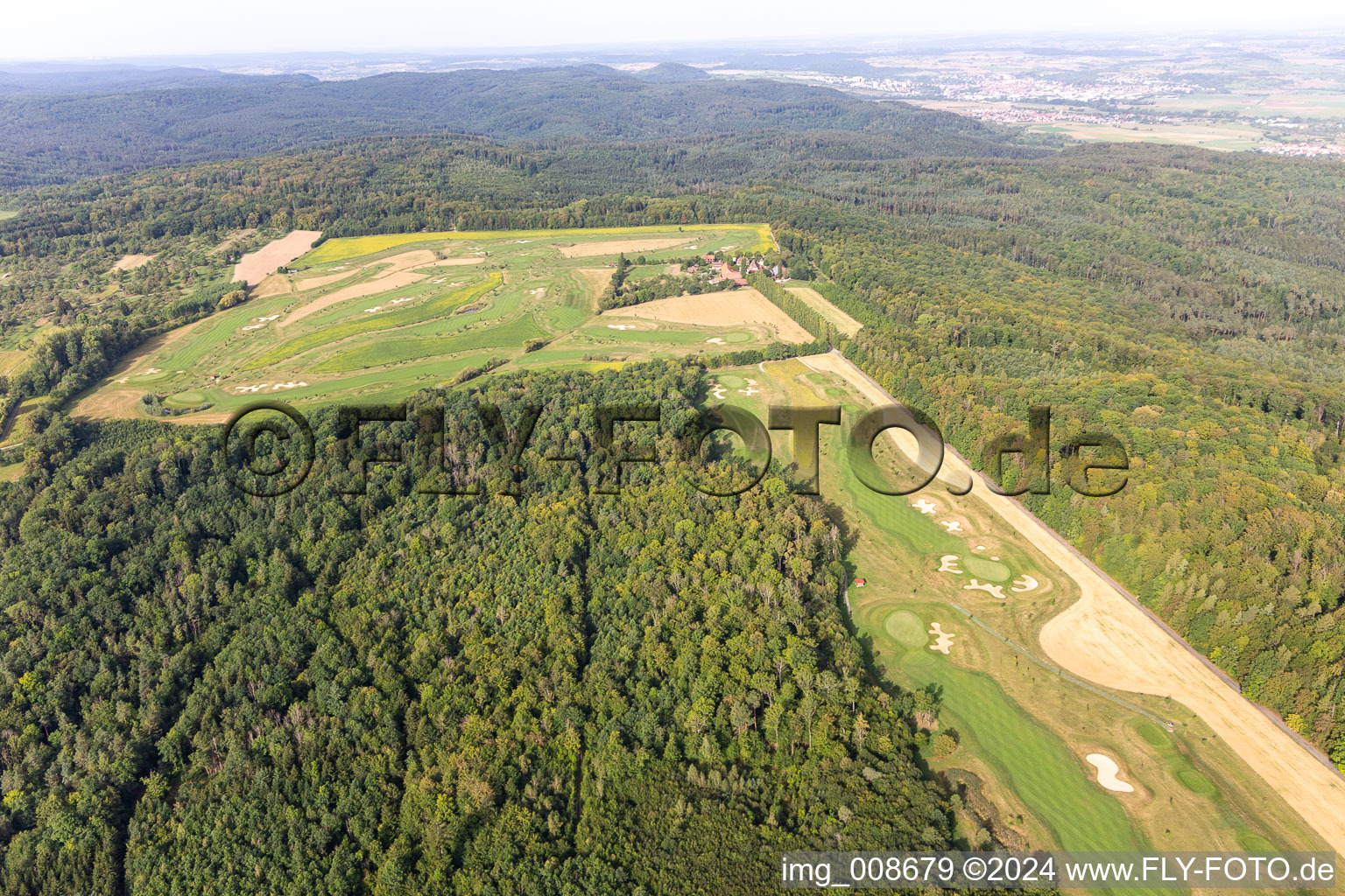 Grounds of the Golf course at Golfclub Schloss Kressbach in Kressbach in the state Baden-Wuerttemberg, Germany out of the air