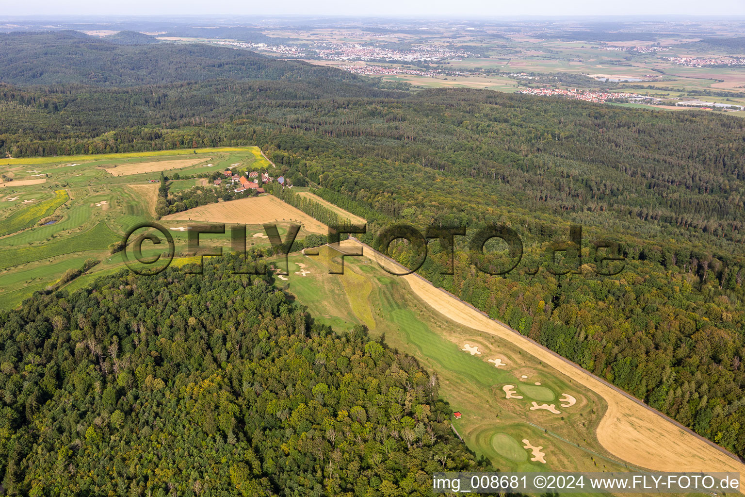 Golf Club Schloss Kressbach in the district Kreßbach in Tübingen in the state Baden-Wuerttemberg, Germany seen from above